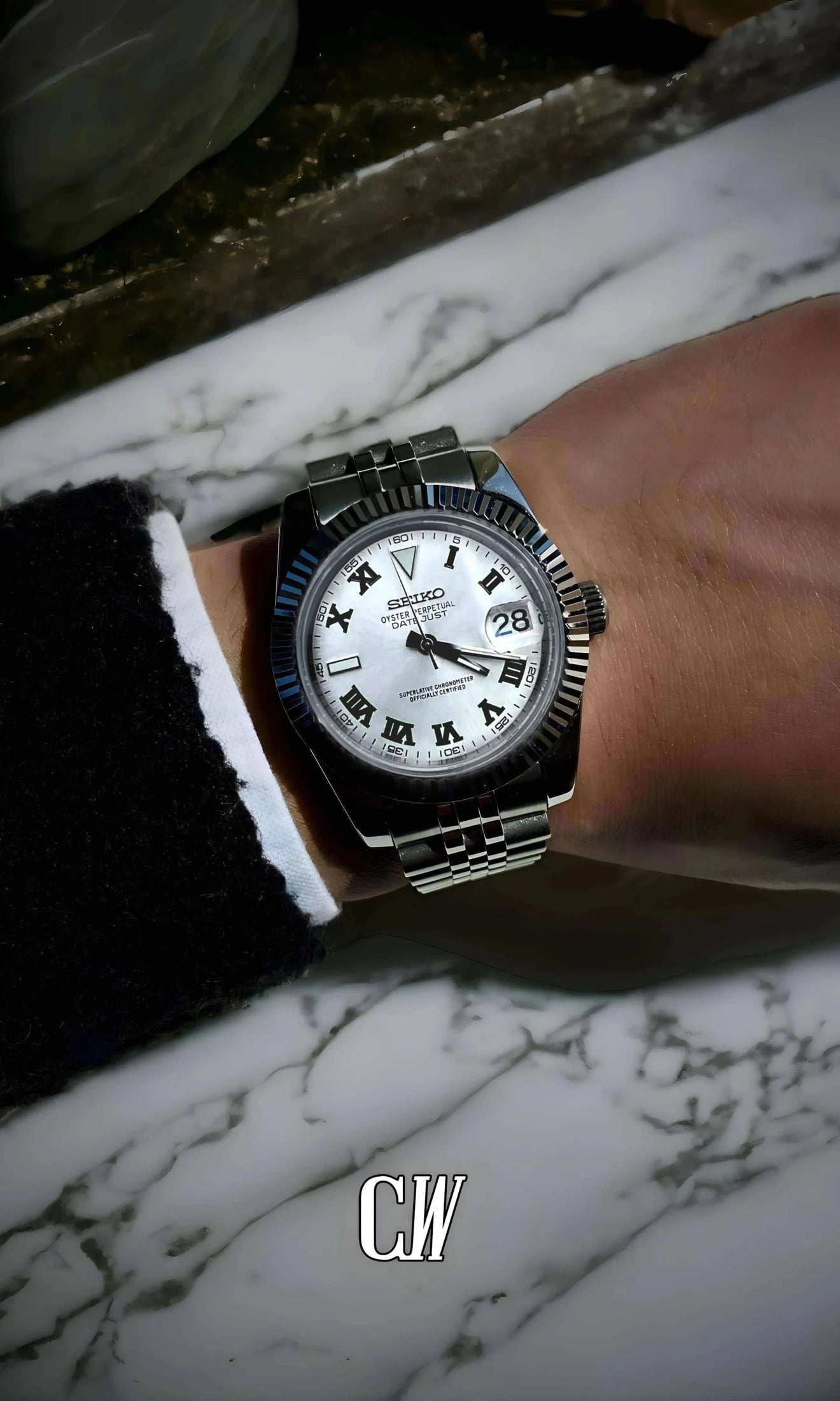 Seikojust mod Wimbledon watch white - Circa Watch Labs