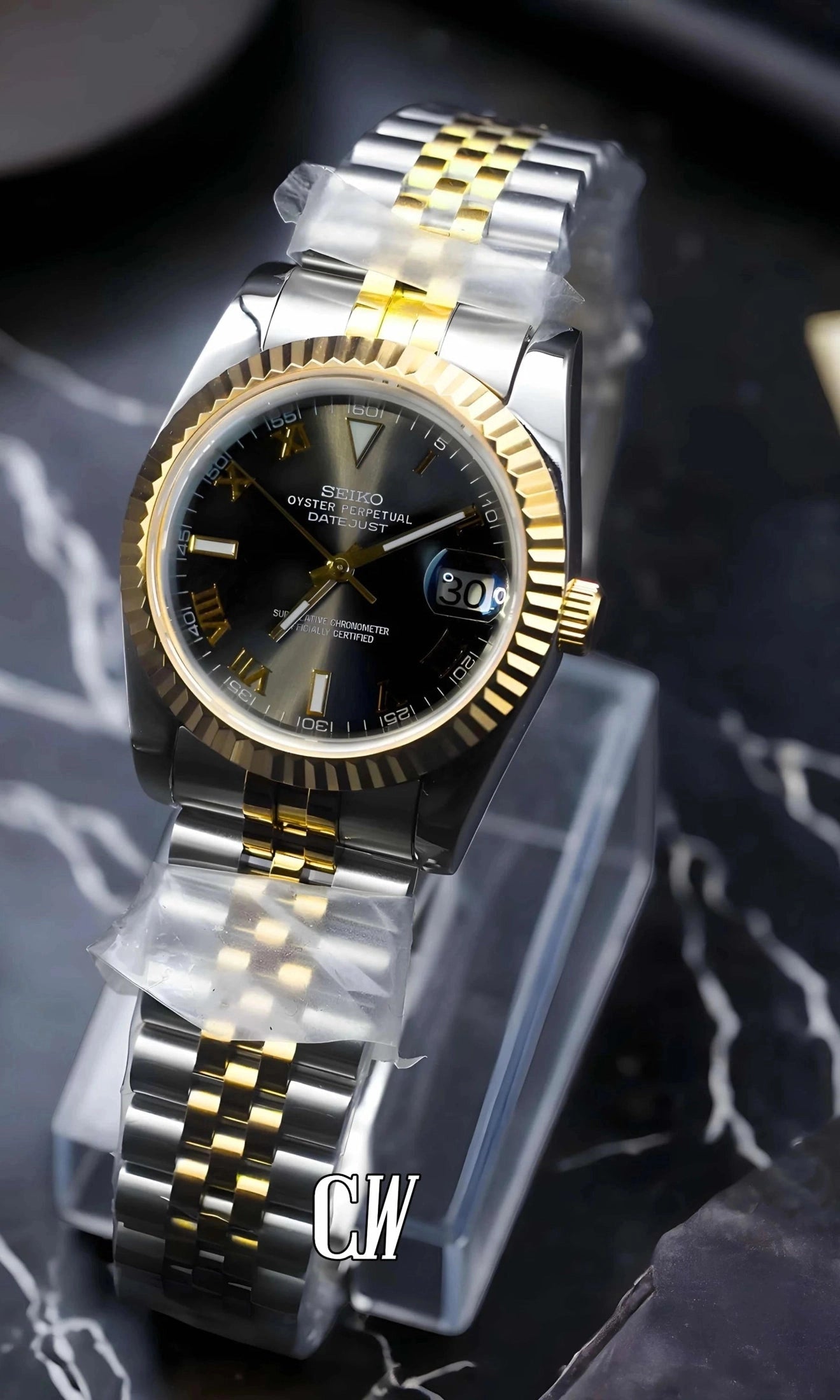 Seikojust mod Wimbledon watch Yellow gold - Circa Watch Labs