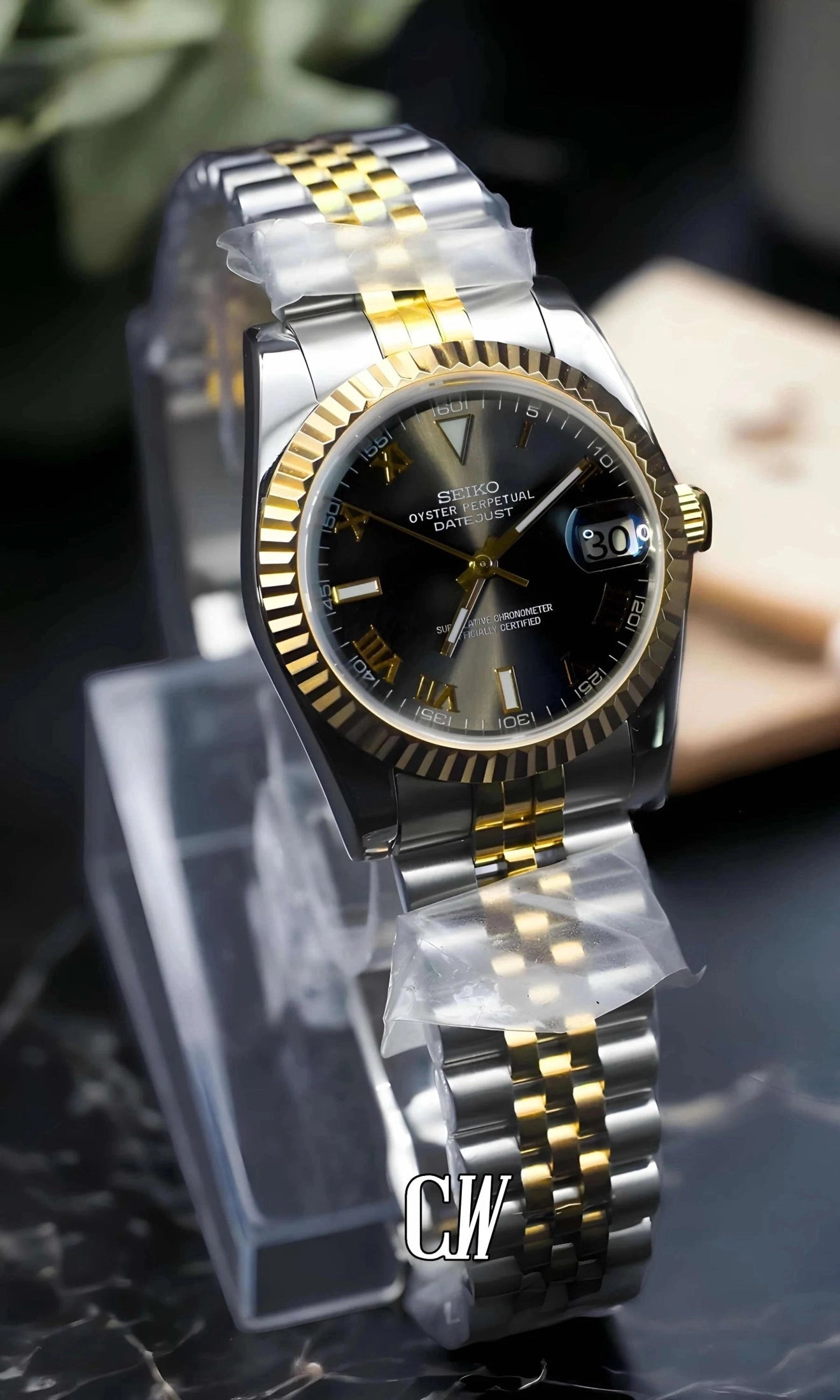 Seikojust mod Wimbledon watch Yellow gold - Circa Watch Labs