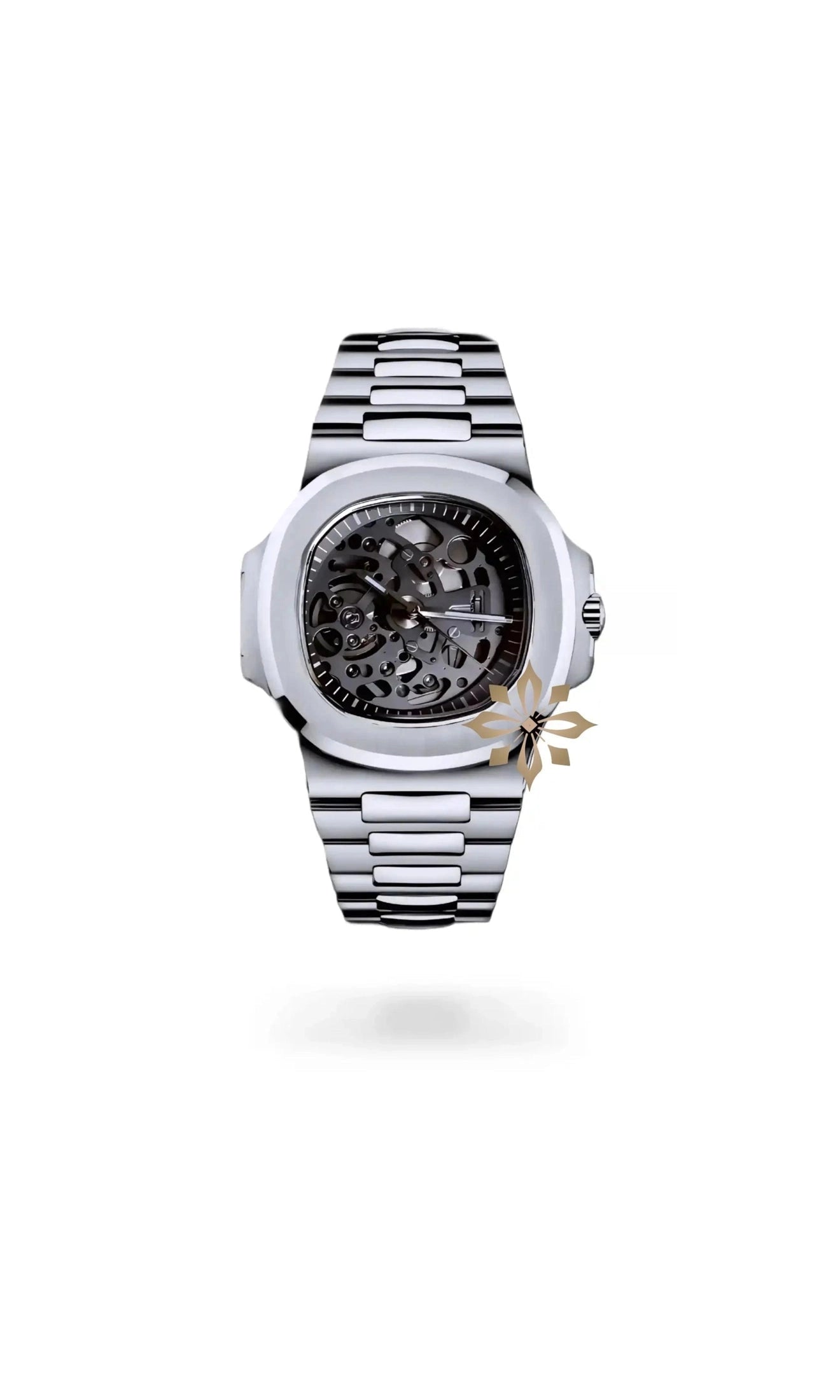 seiko mod Seikonautilus mod skeleton watch silver