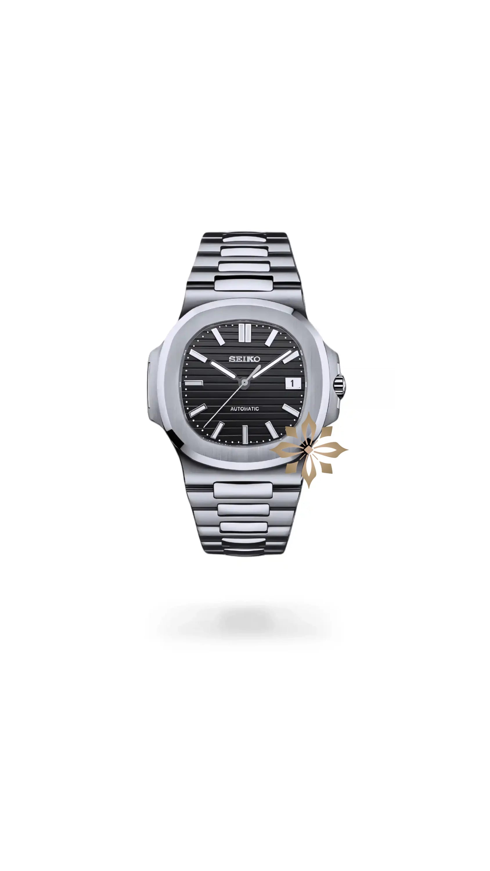 Seikonautilus mod watch black - Circa Watch Labs
