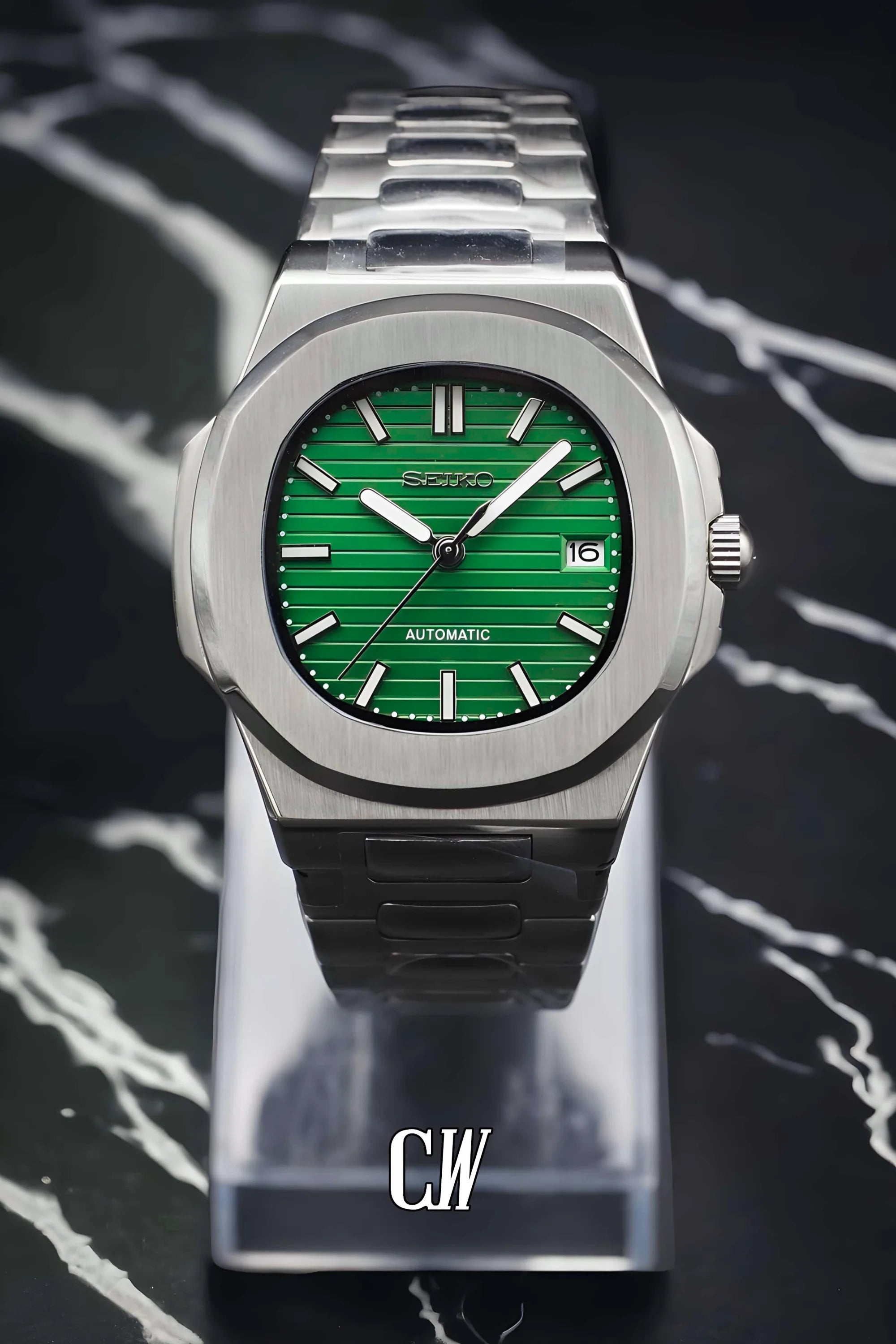 Seikonautilus mod watch green - Circa Watch Labs