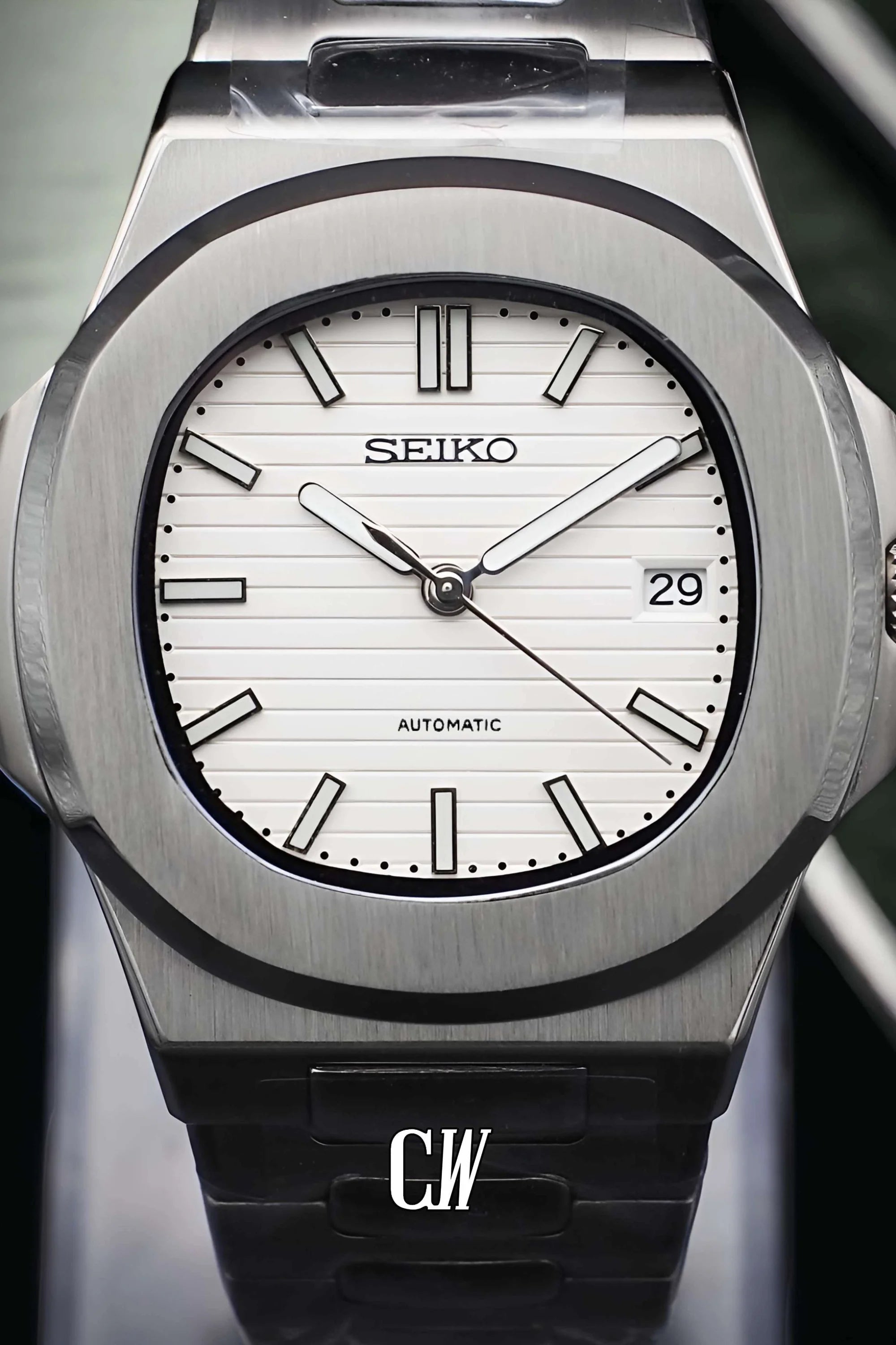 Seikonautilus mod watch white - Circa Watch Labs seiko mod