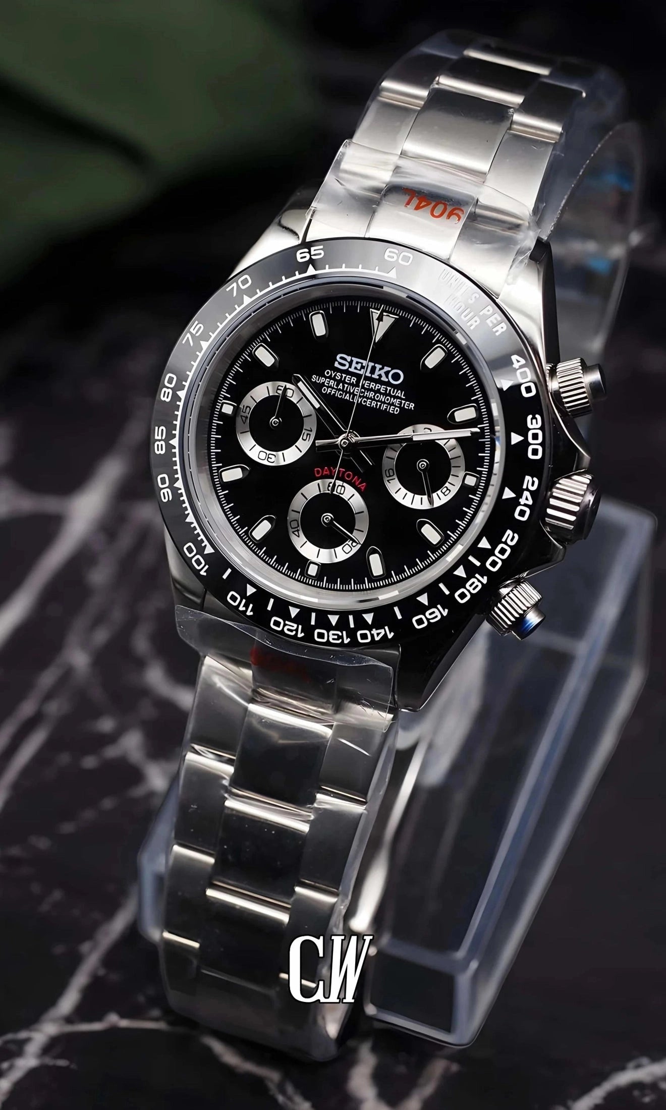 Seitona mod black watch - Circa Watch Labs seiko mod