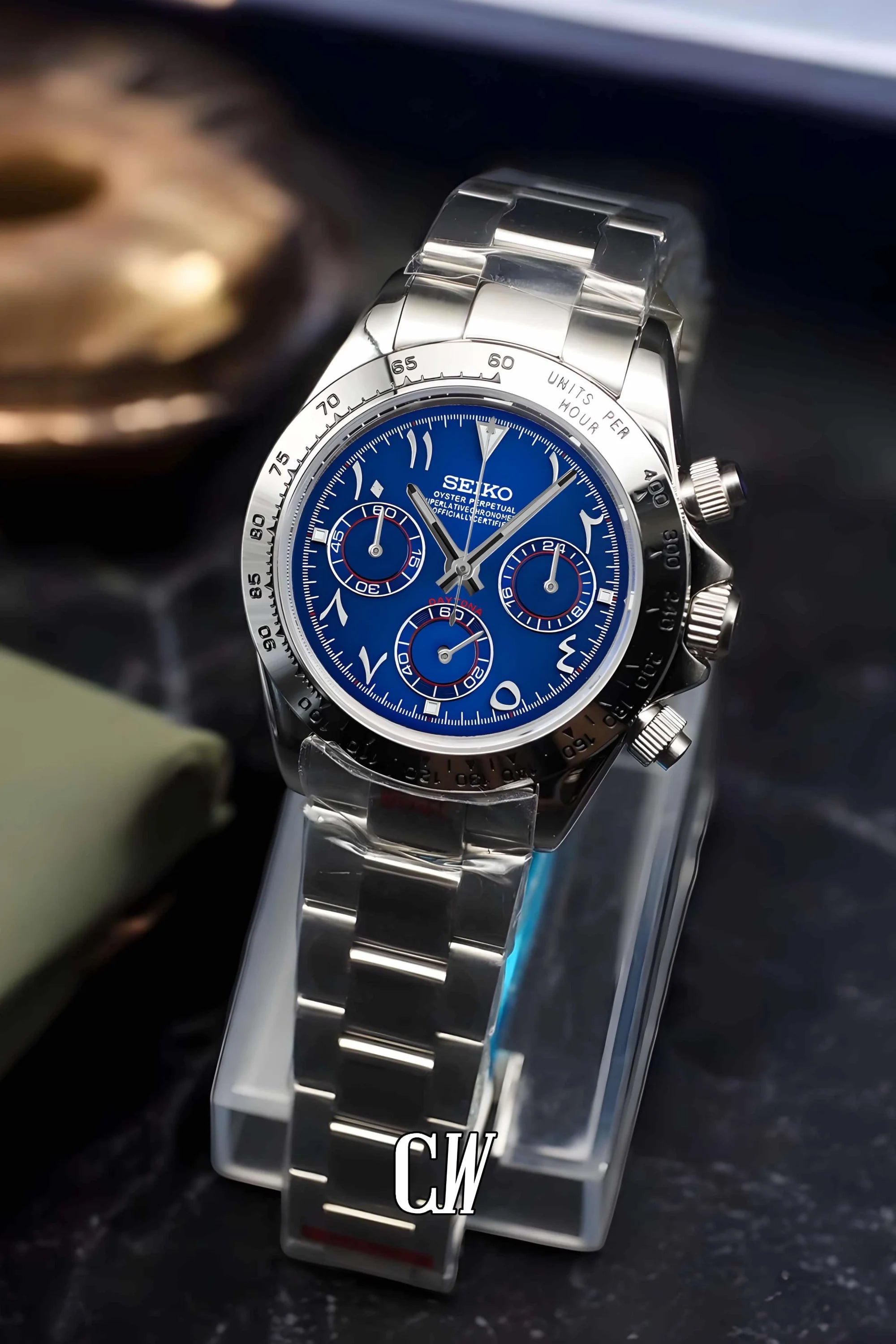 Seitona mod blue arabic watch - Circa Watch Labs