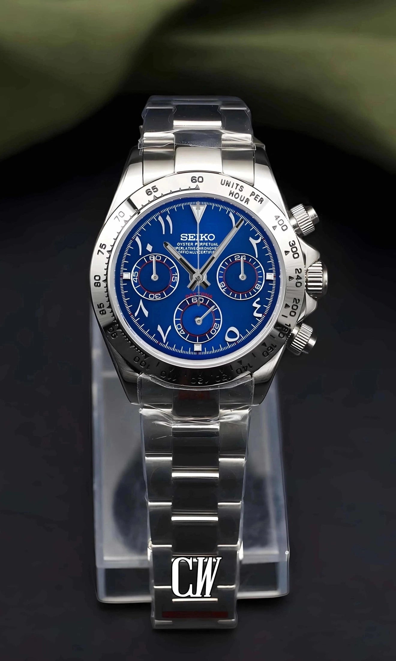 Seitona mod blue arabic watch - Circa Watch Labs