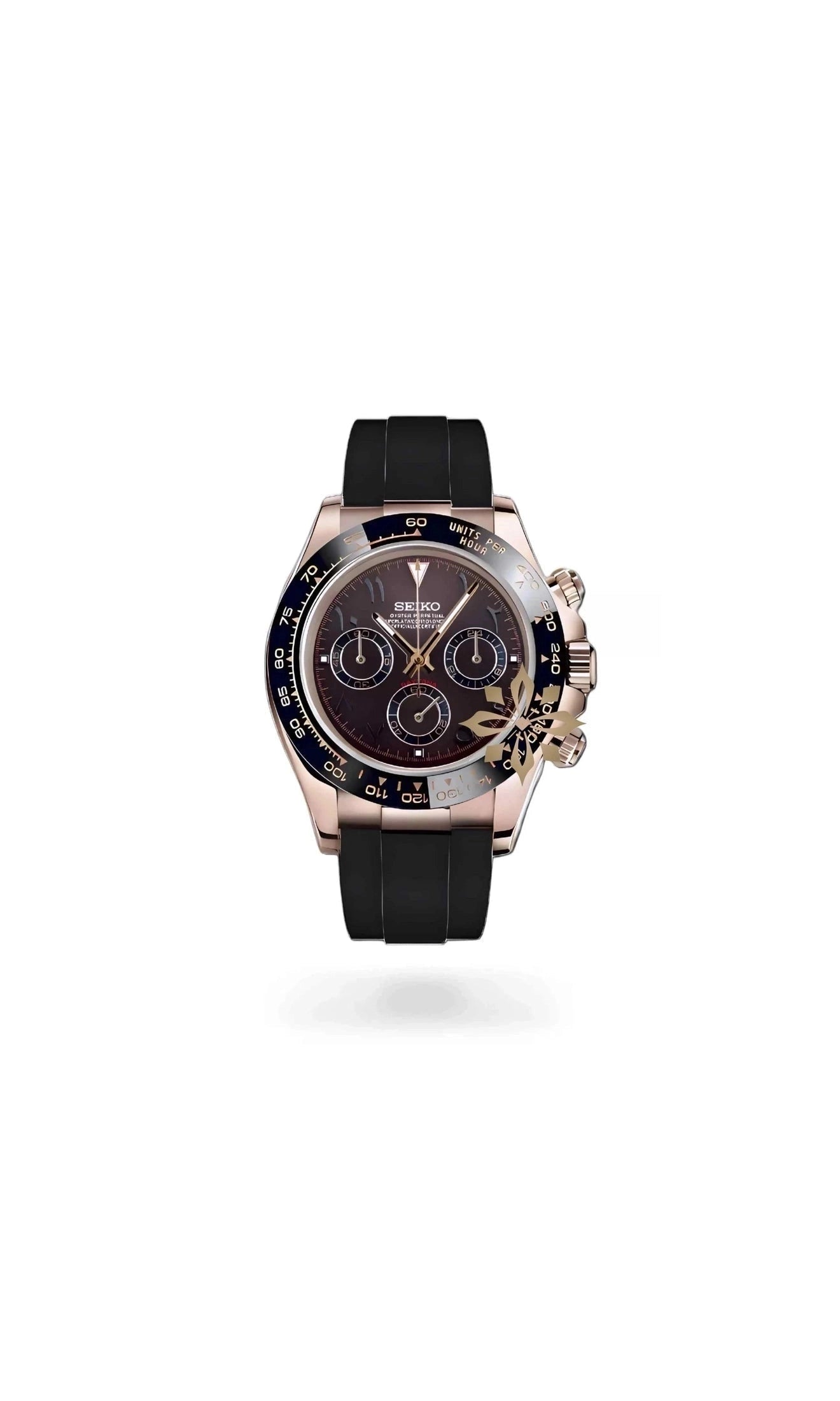 Seitona mod brown rose gold arabic watch - Circa Watch Labs