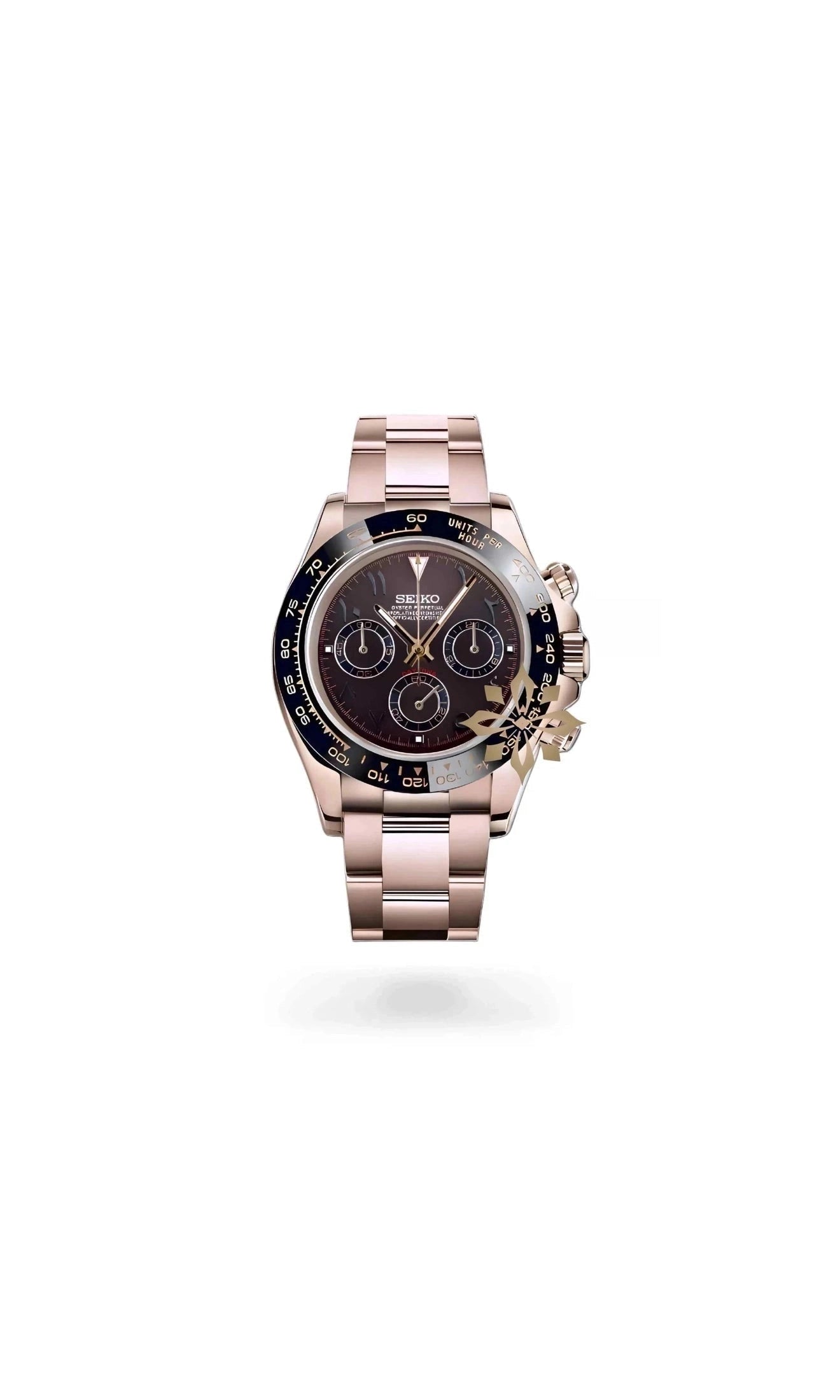 Seitona mod brown rose gold arabic watch - Circa Watch Labs