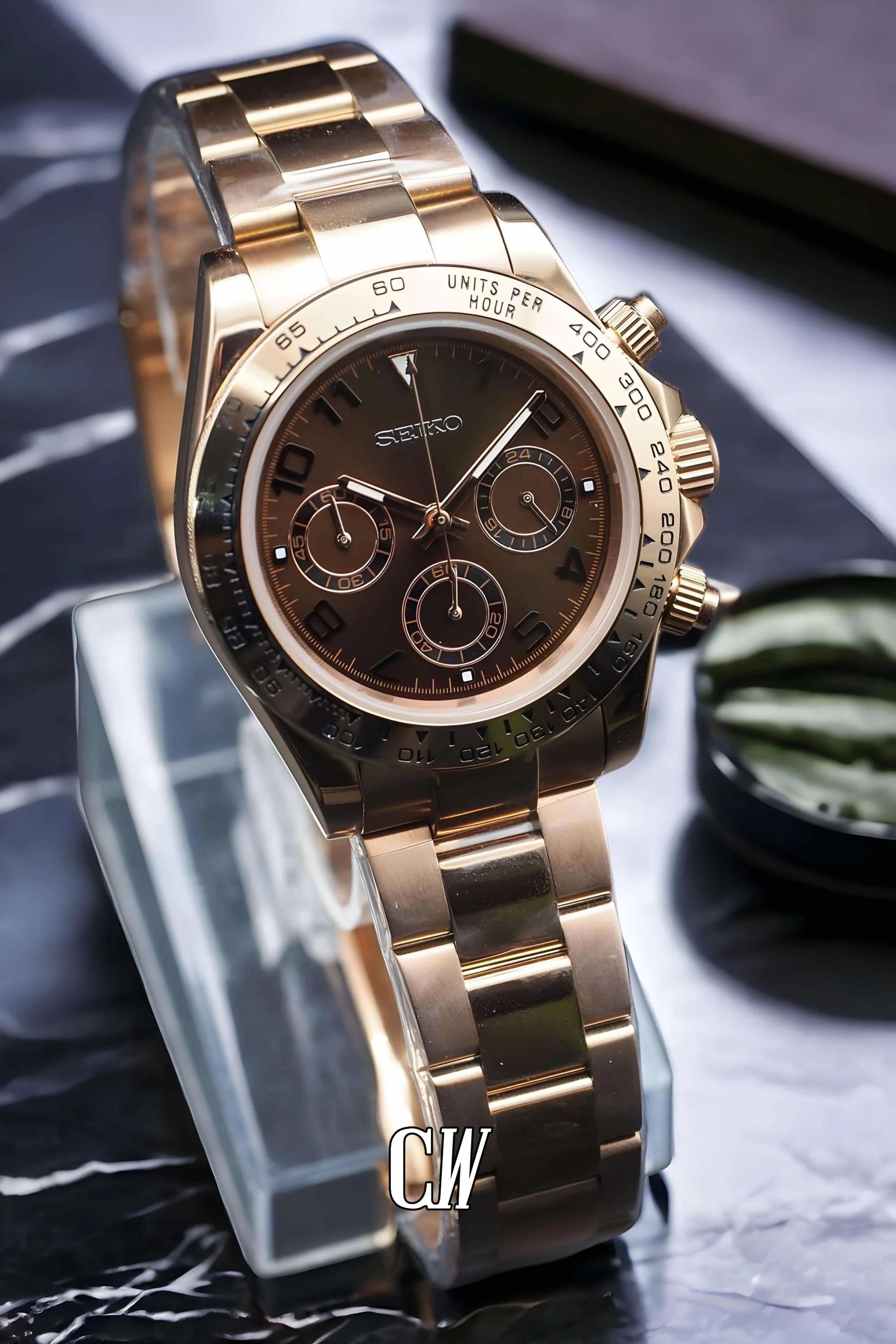Seitona mod chocolate brown watch - Circa Watch Labs seiko mod
