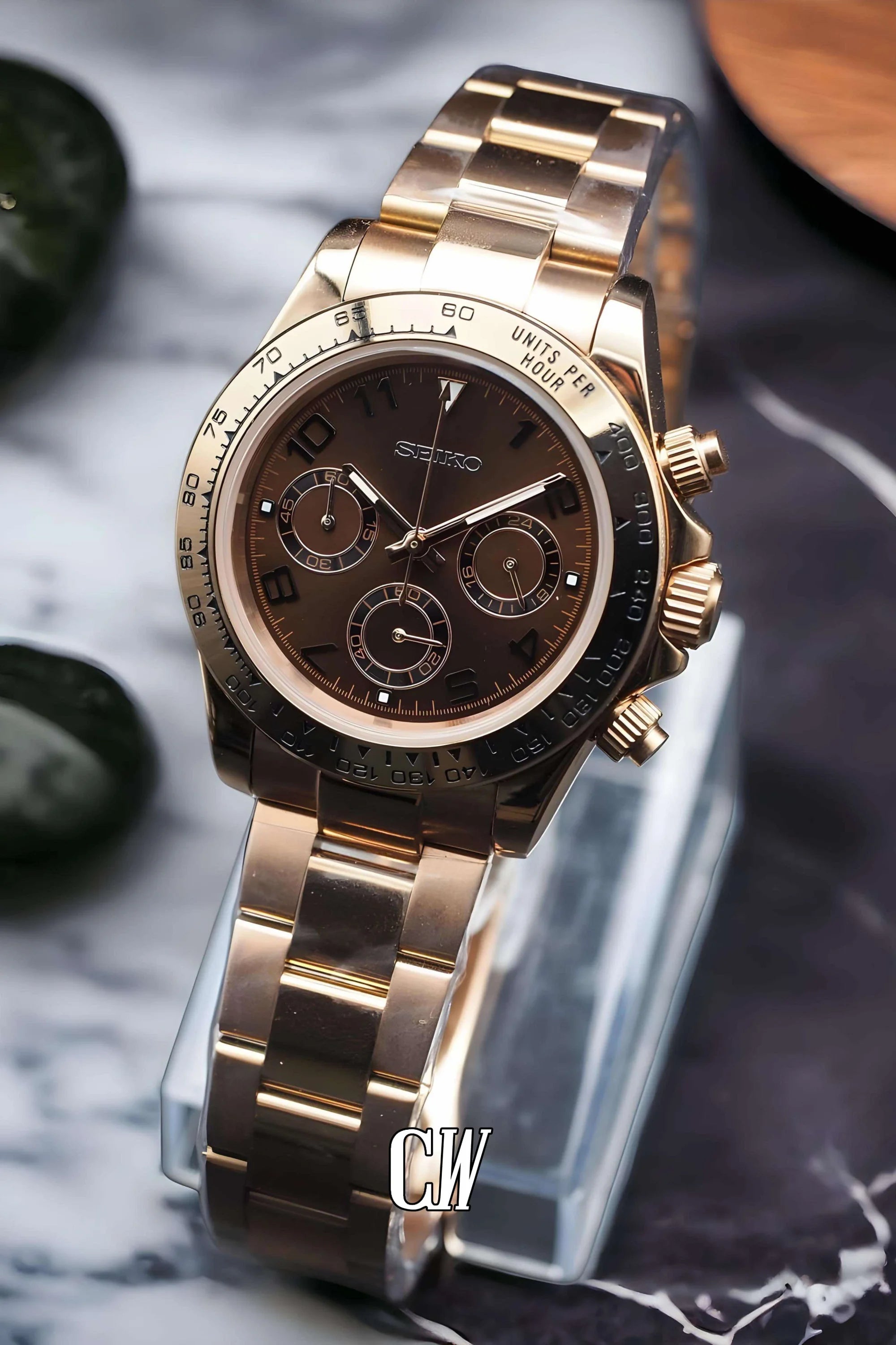 Seitona mod chocolate brown watch - Circa Watch Labs seiko mod