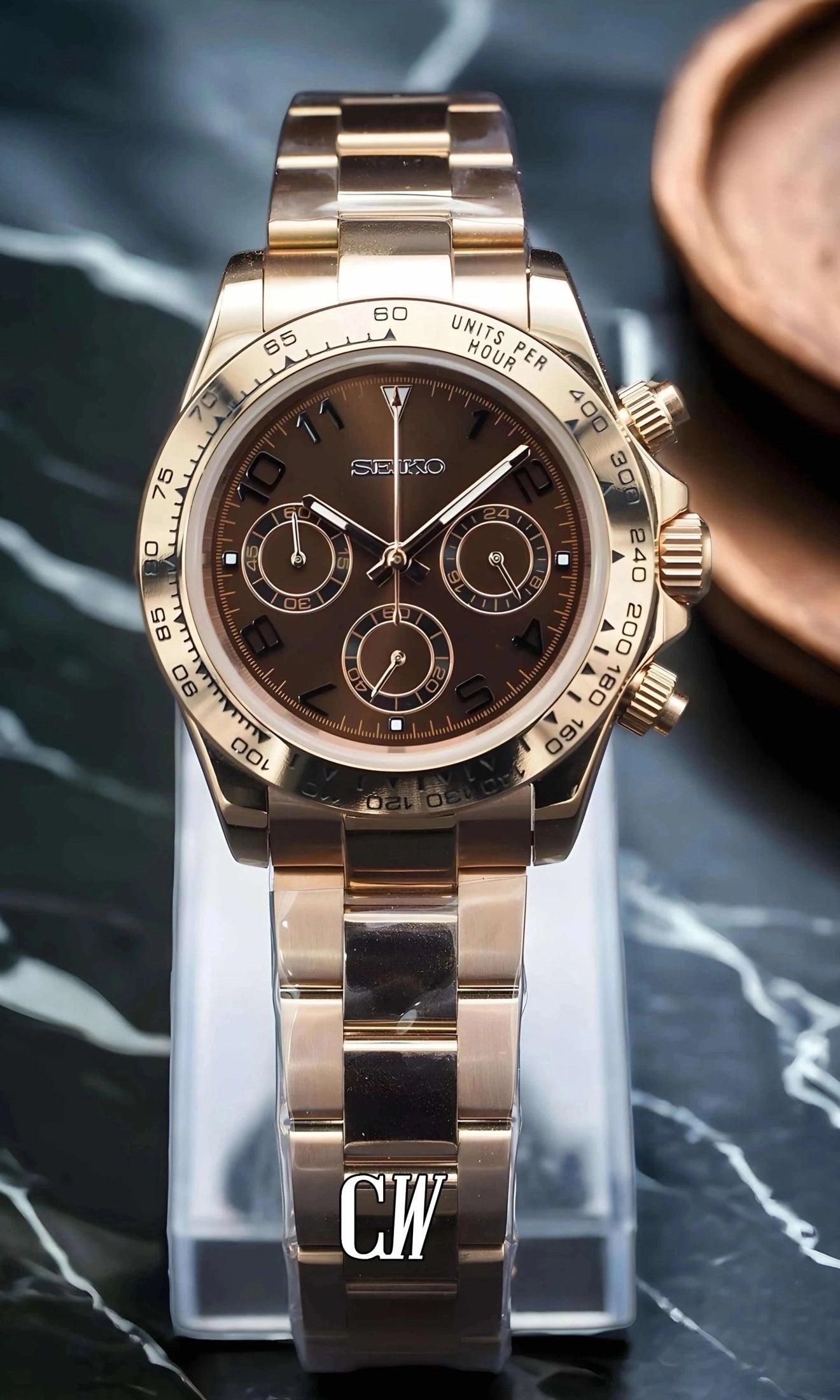 Seitona mod chocolate brown watch - Circa Watch Labs seiko mod