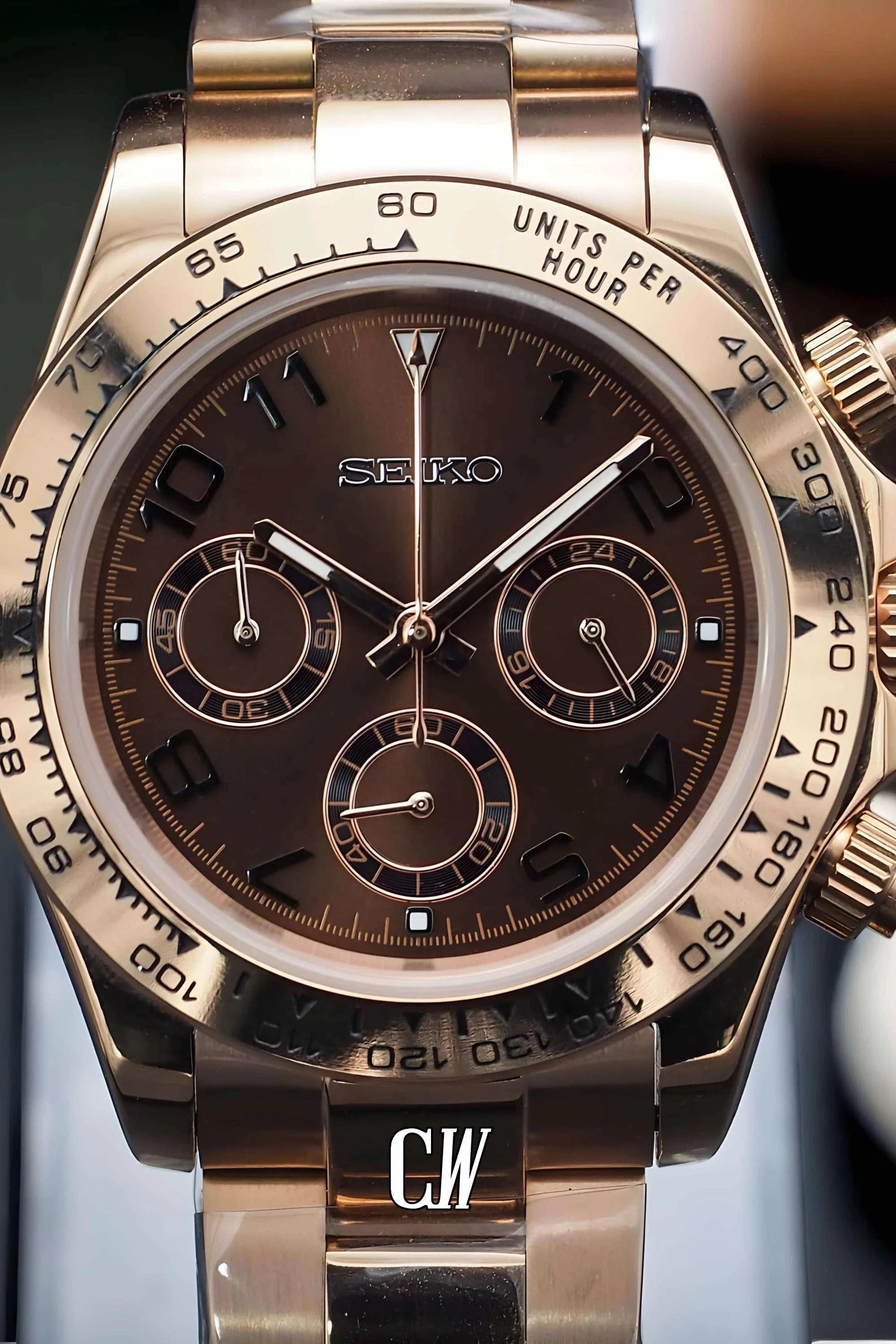 Seitona mod chocolate brown watch - Circa Watch Labs seiko mod