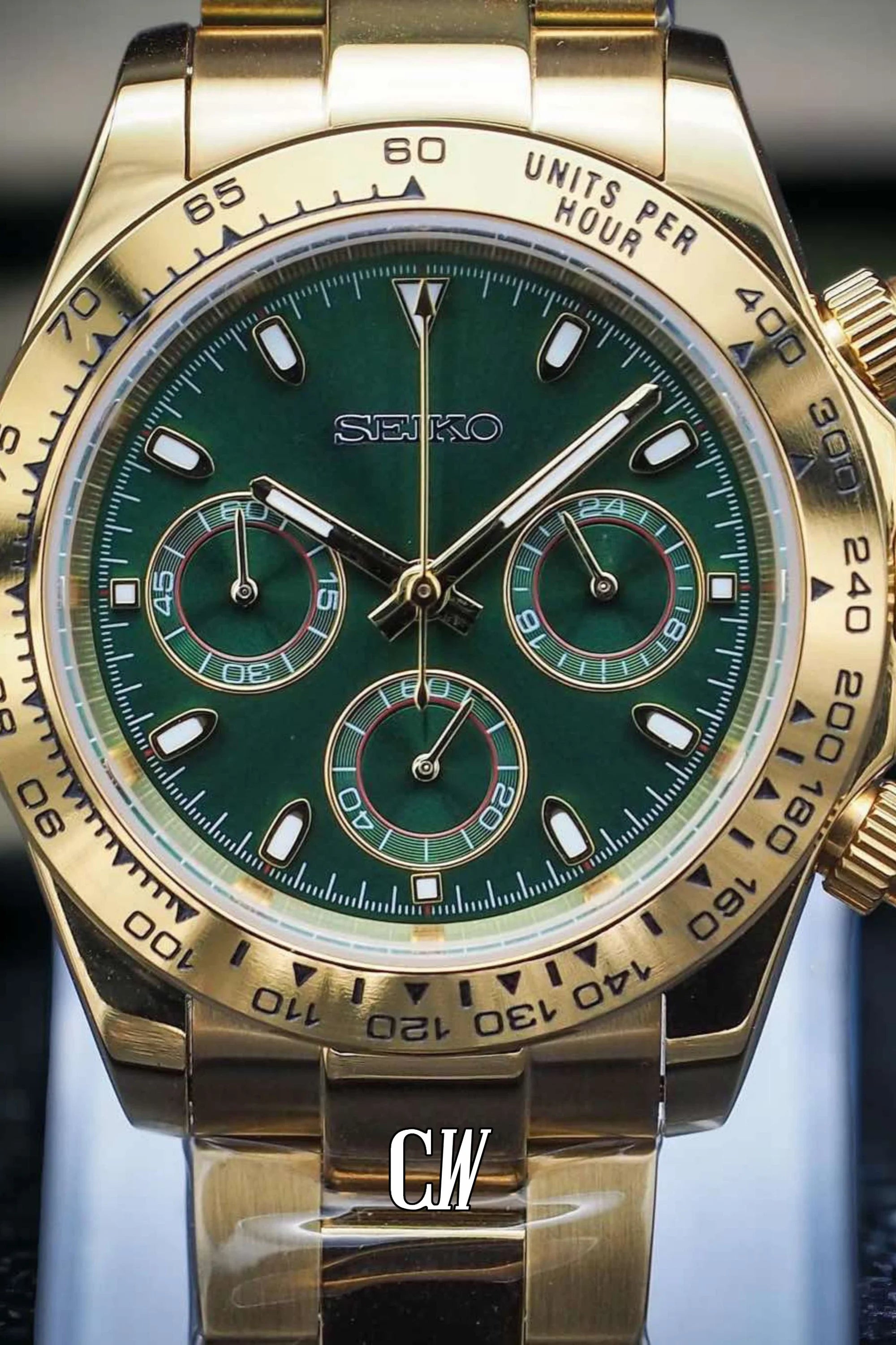 Seitona mod green gold watch - Circa Watch Labs seiko mod