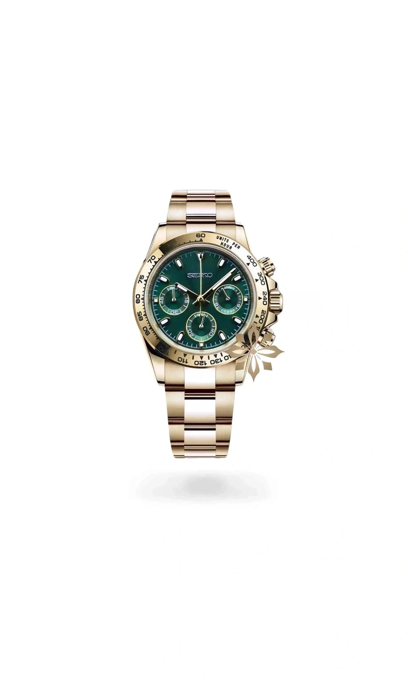Seitona mod green gold watch