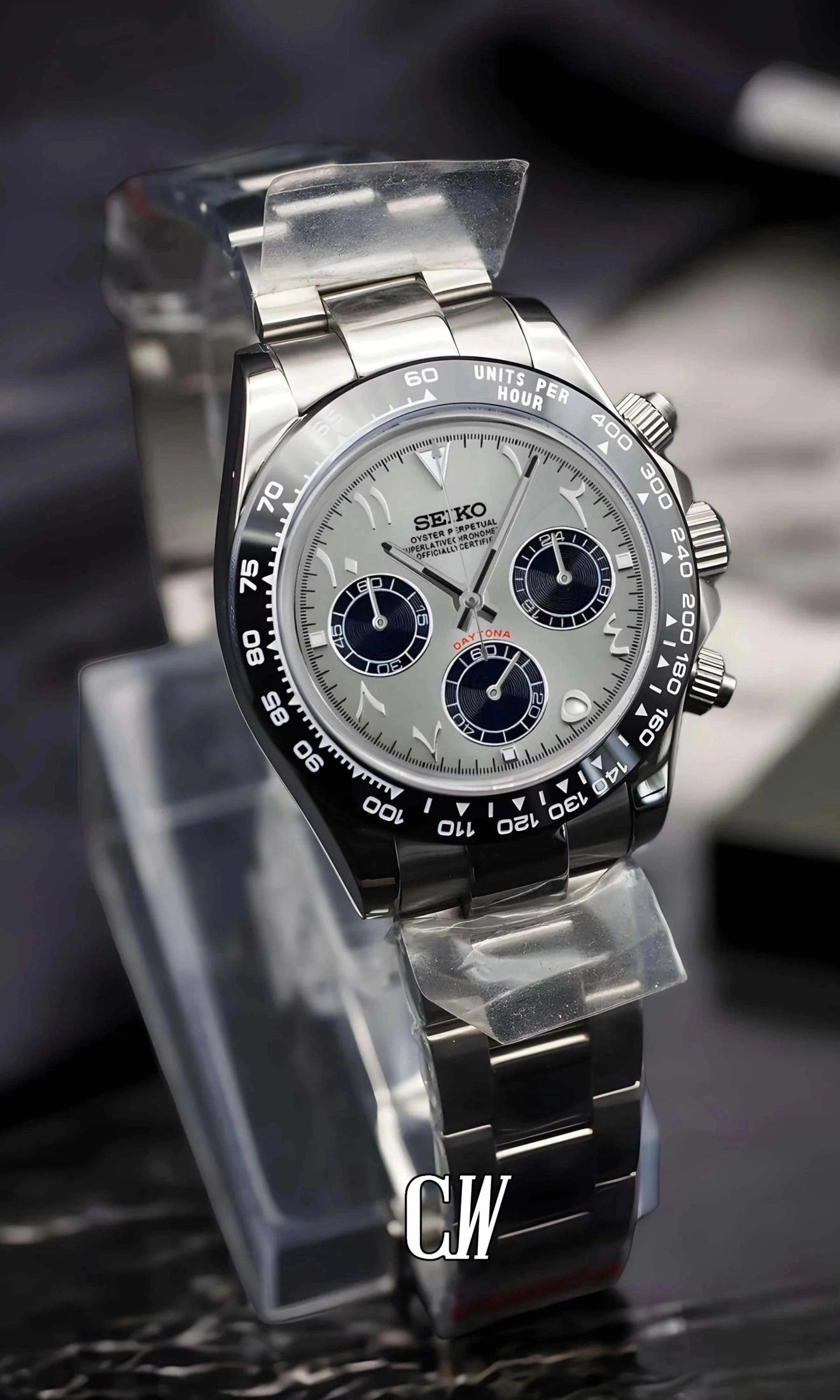 Seitona mod silver arabic watch - Circa Watch Labs