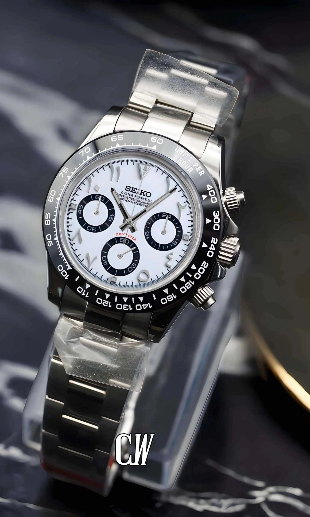 Seitona mod white arabic watch - Circa Watch Labs seiko mod