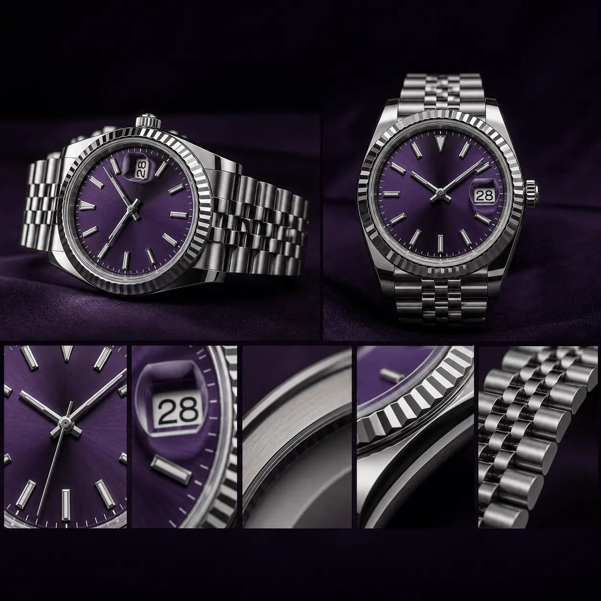 Purple Datejust Mod Watches and Why Non-Traditional Dial Colors Are Taking Over the Mod Watch Market - Circa Watch Labs