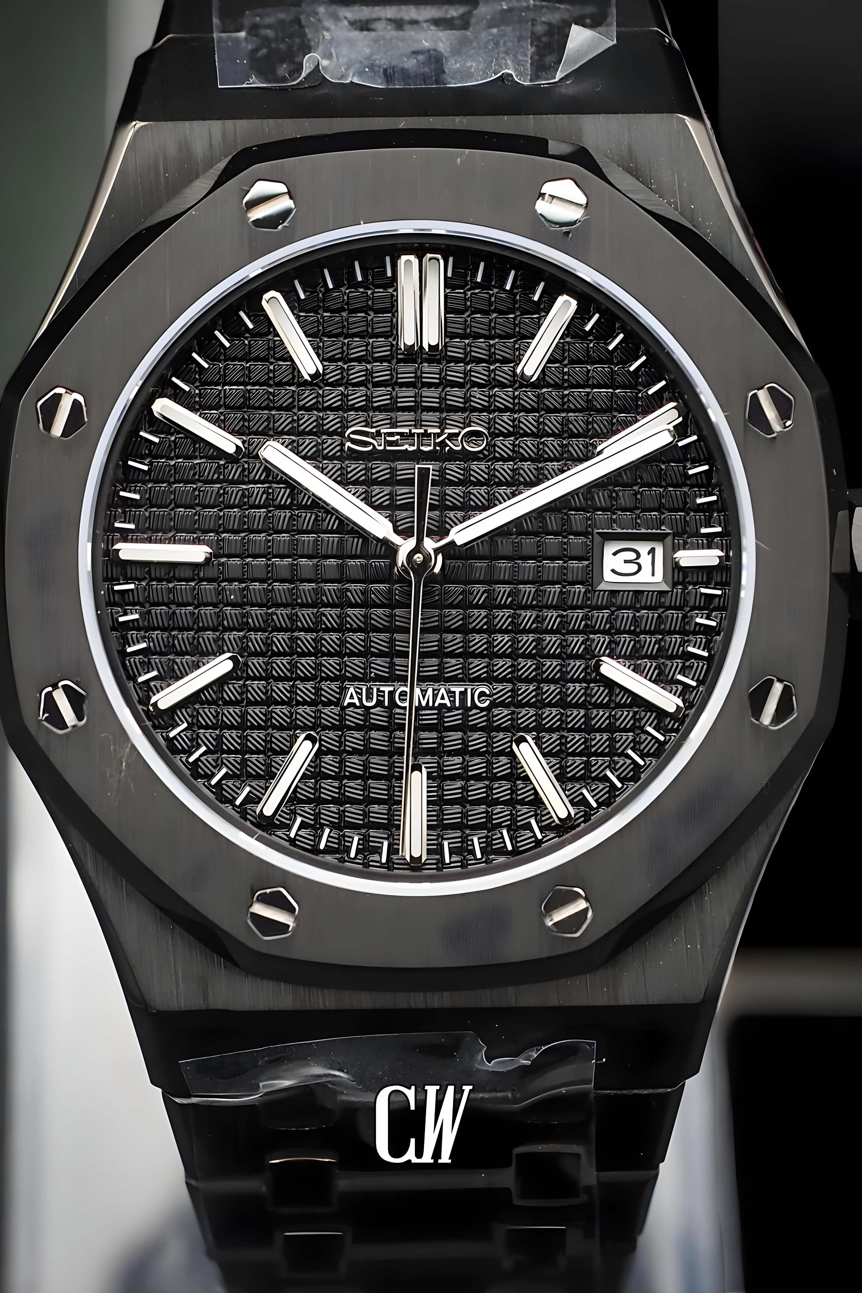 Mod Royal Seikoak watch 'Triple black' - Circa Watch Labs