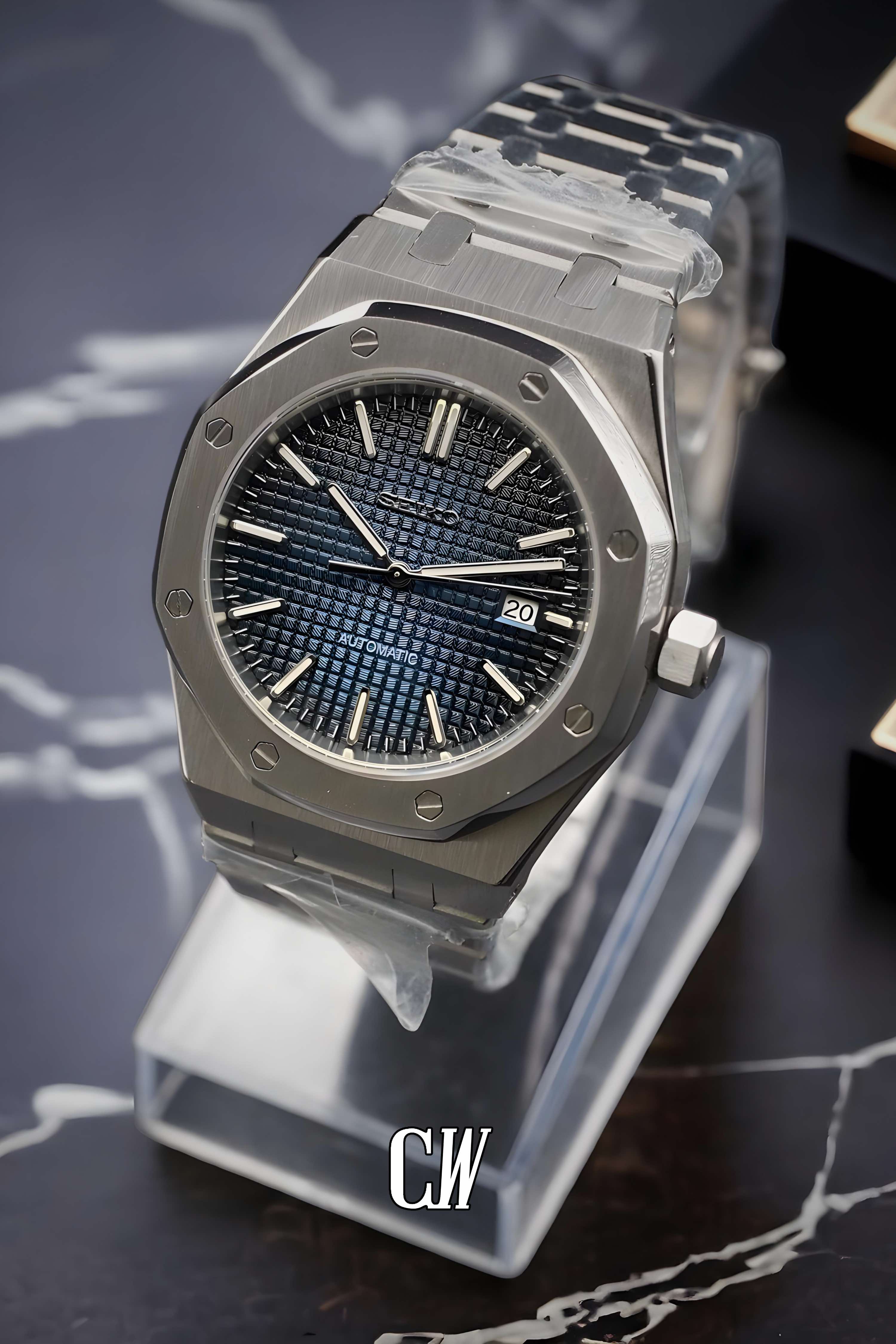 Mod Royal Seikoak automatic watch 'blue' - Circa Watch Labs