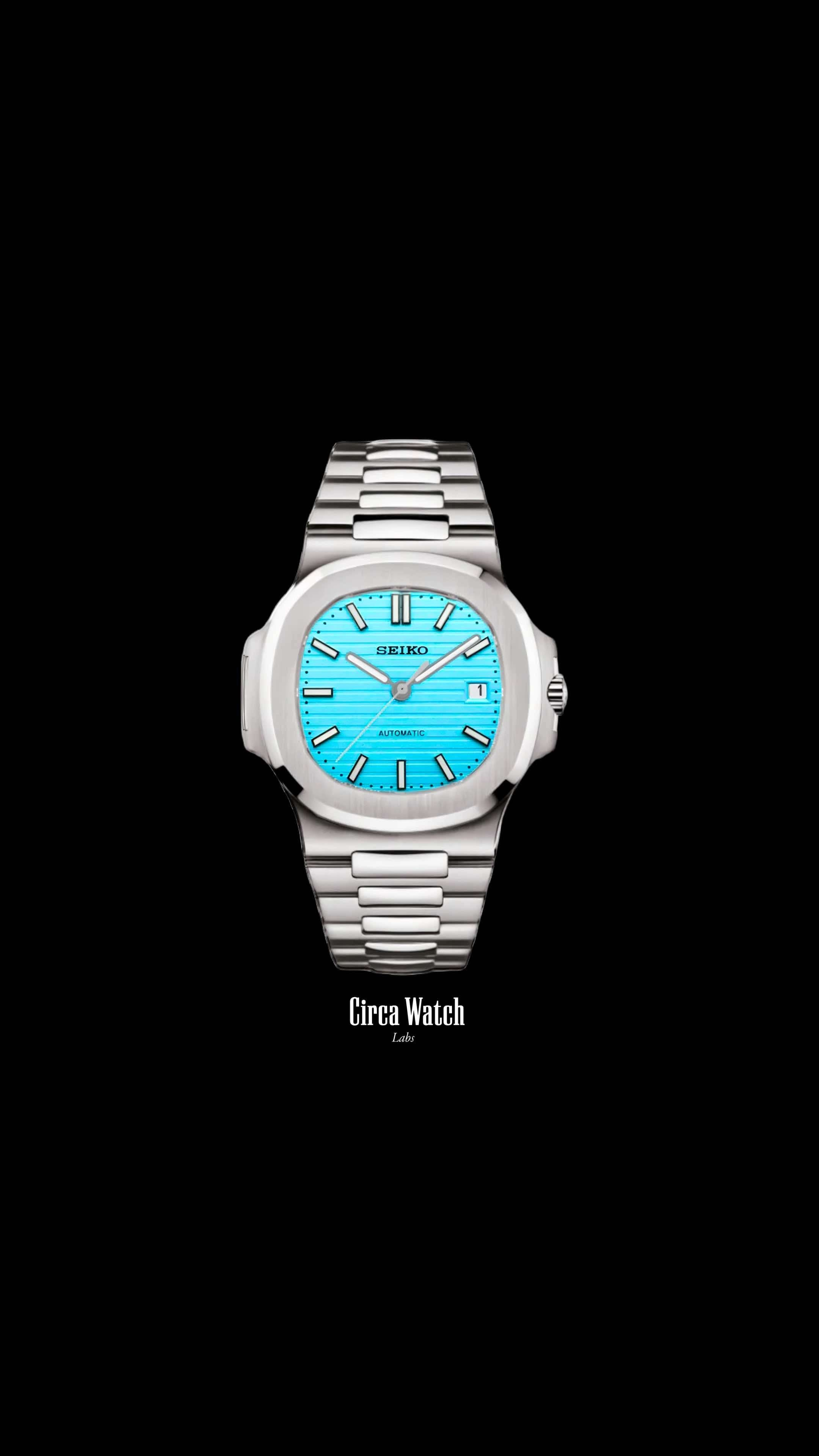 Seikonautilus mod watch baby blue