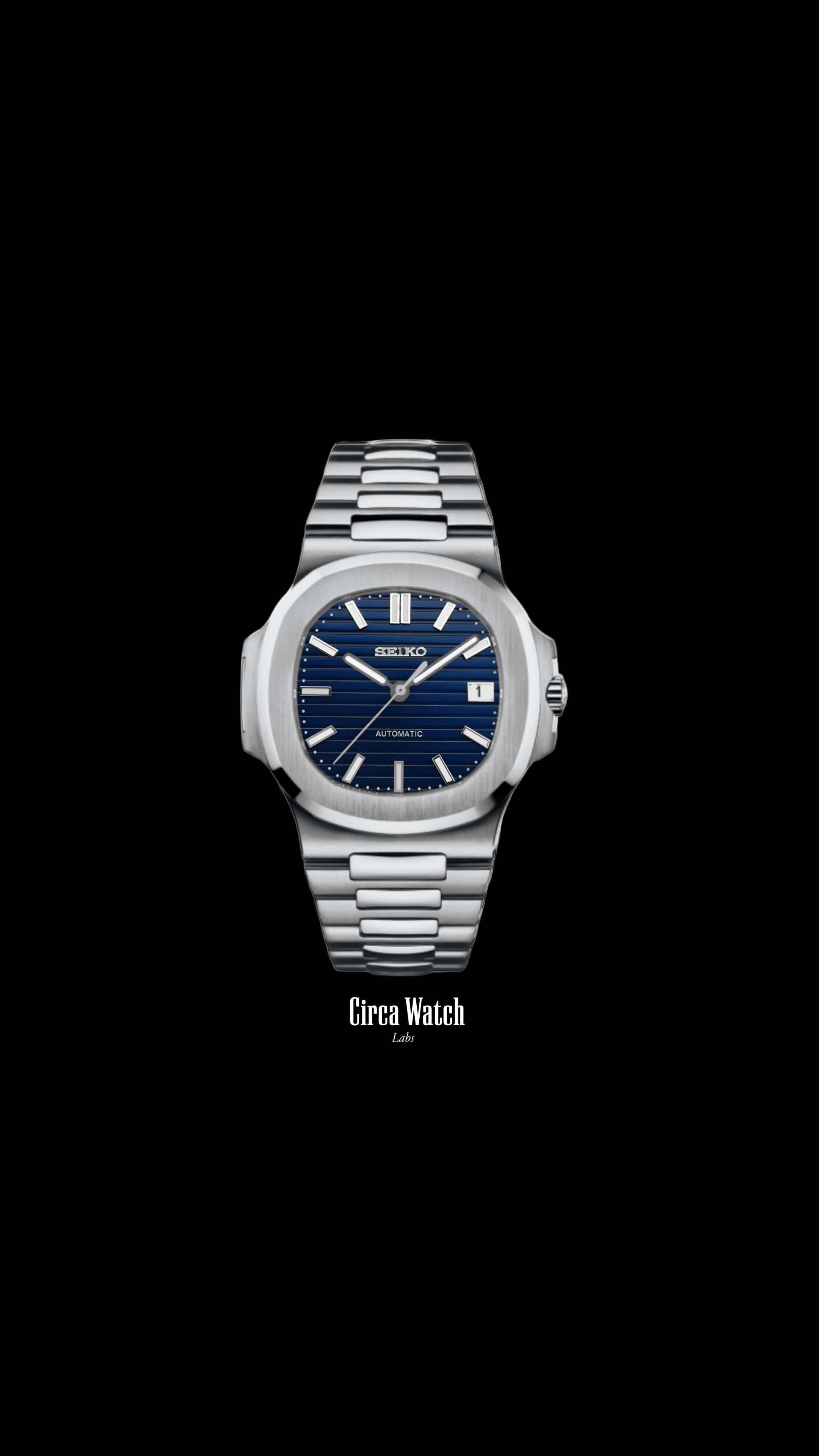 Seikonautilus mod watch blue