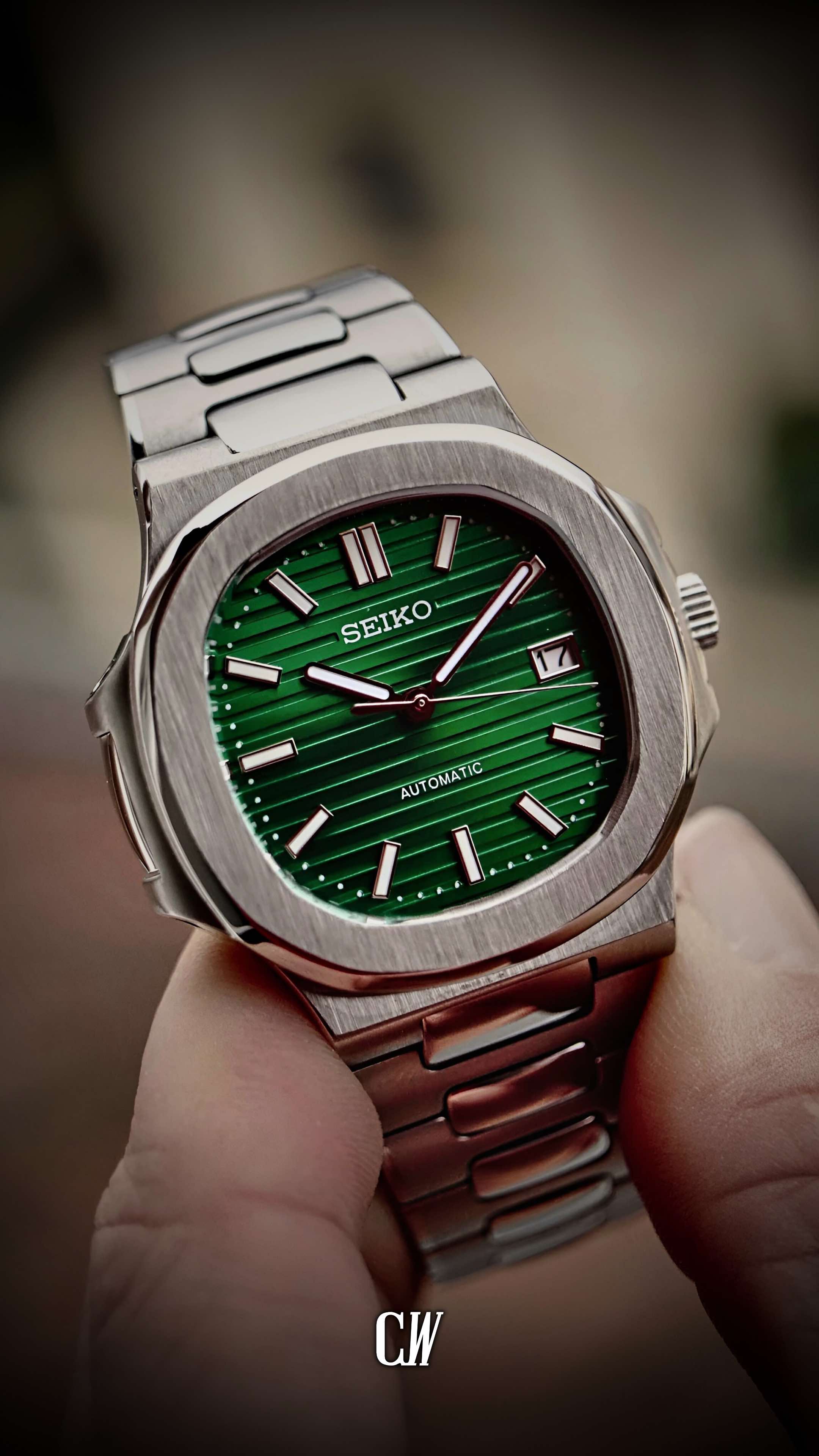 Seikonautilus mod watch green - Circa Watch Labs