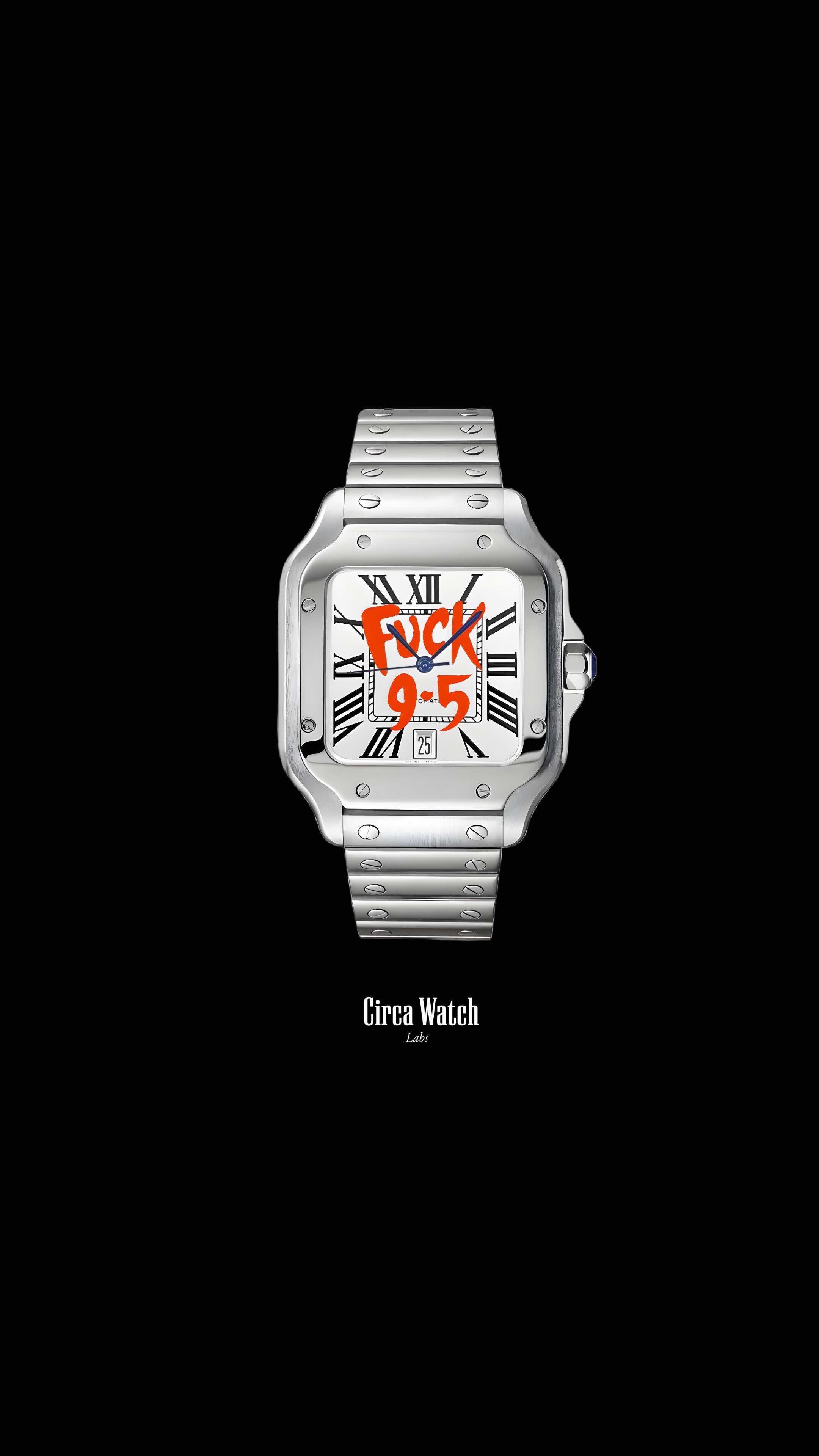 Santeiko Mod Santos style watch 'f*ck 9-5' limited edition