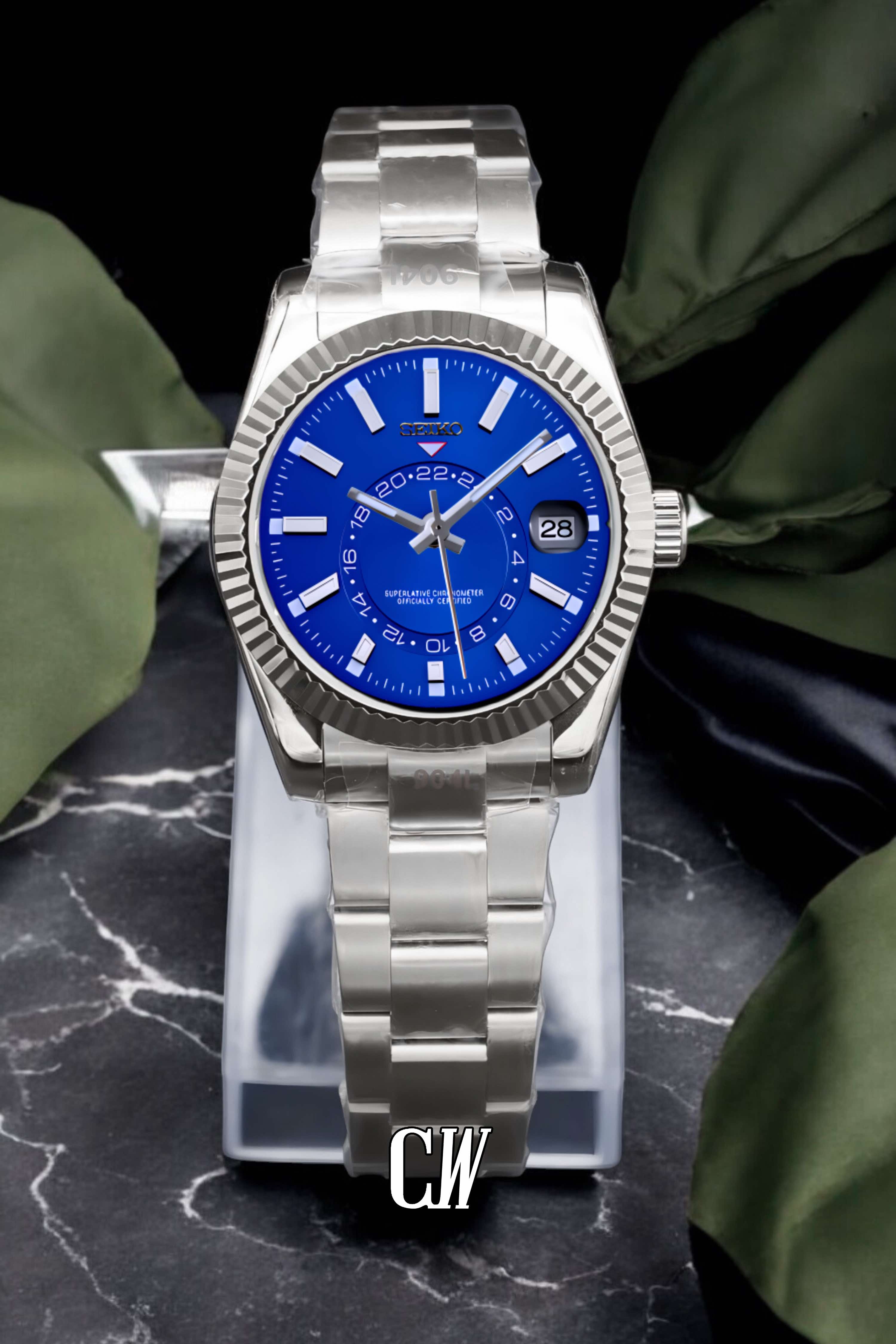 Seikojust mod skydweller watch blue