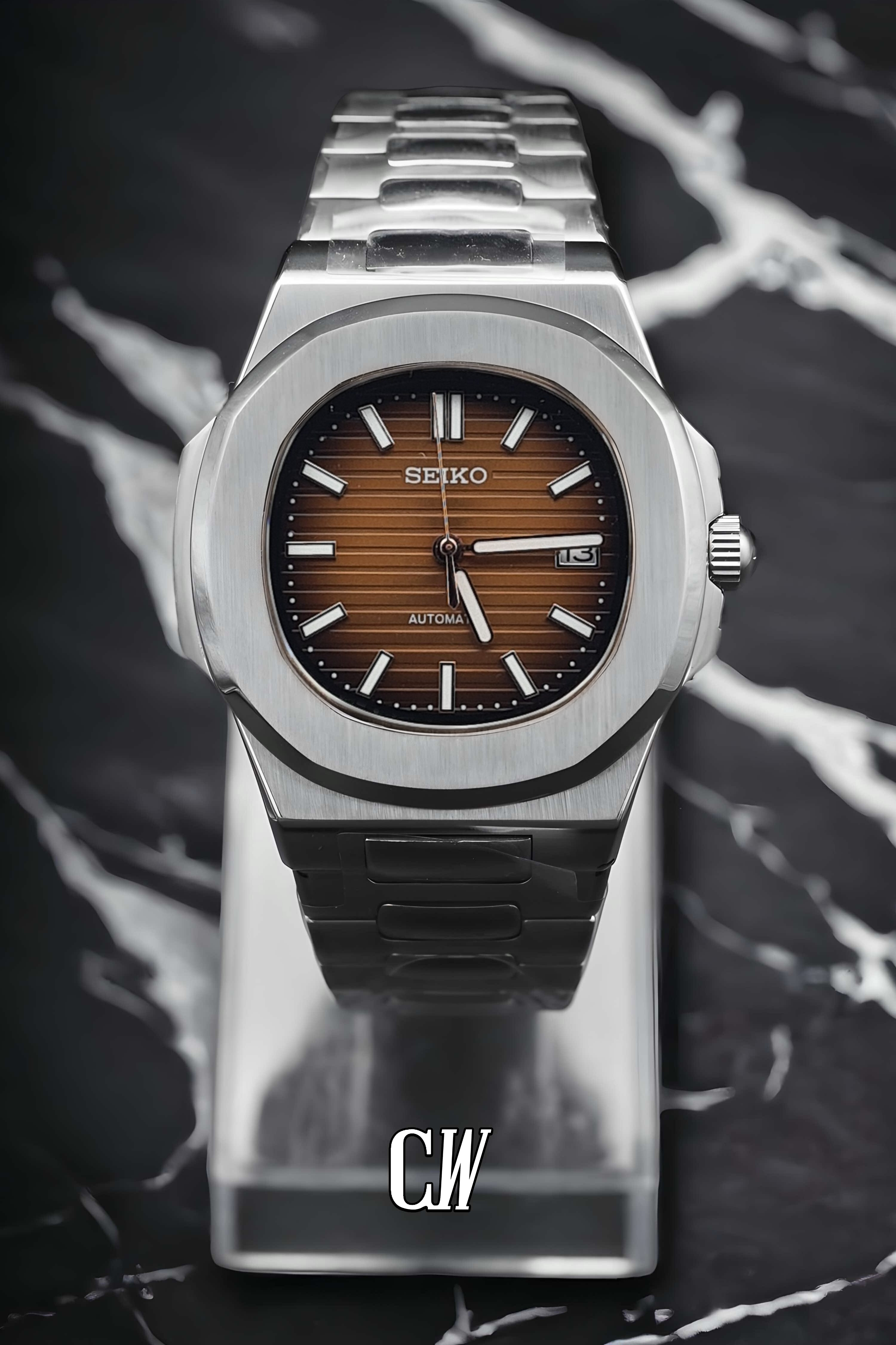 Seikonautilus mod watch brown