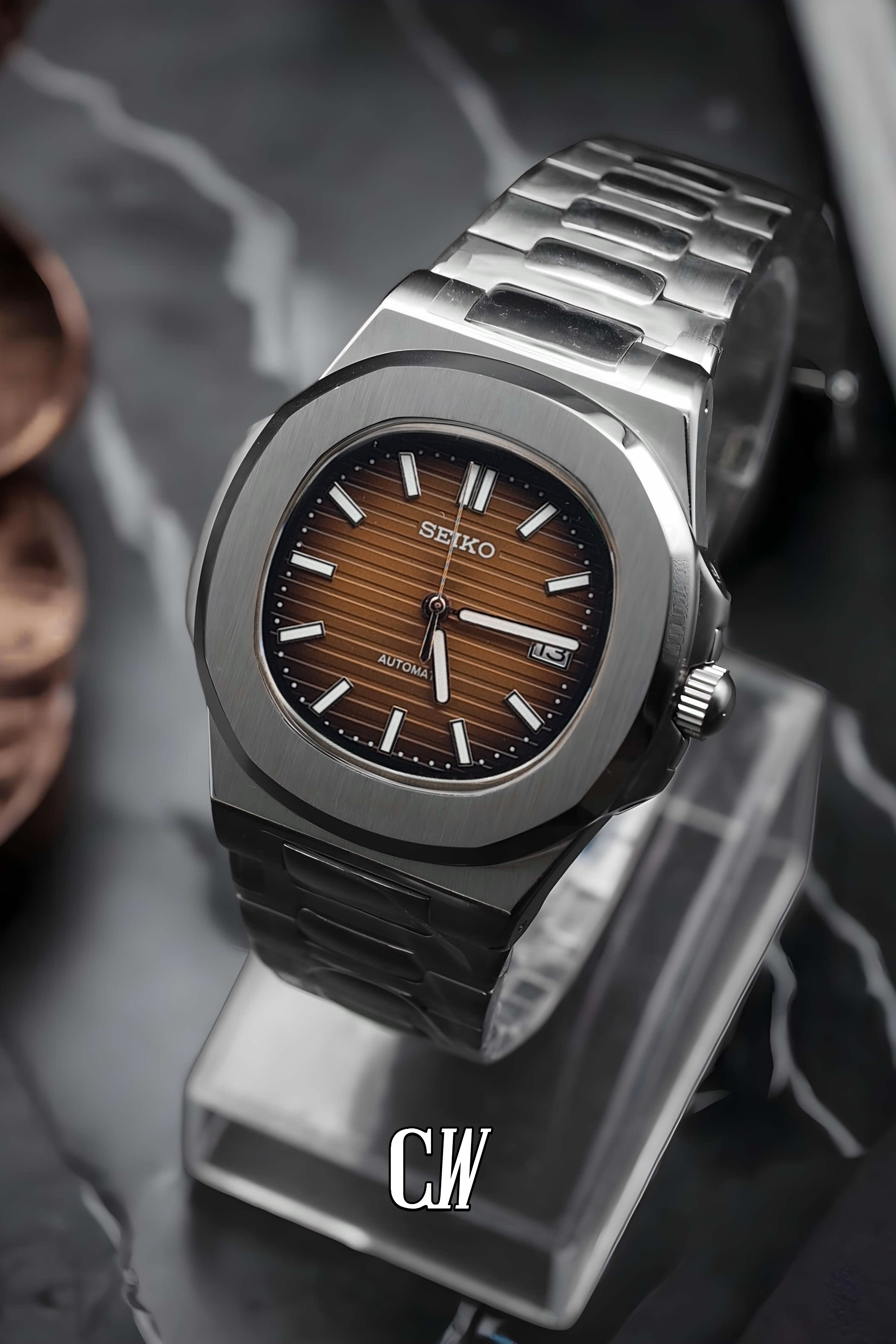 Seikonautilus mod watch brown