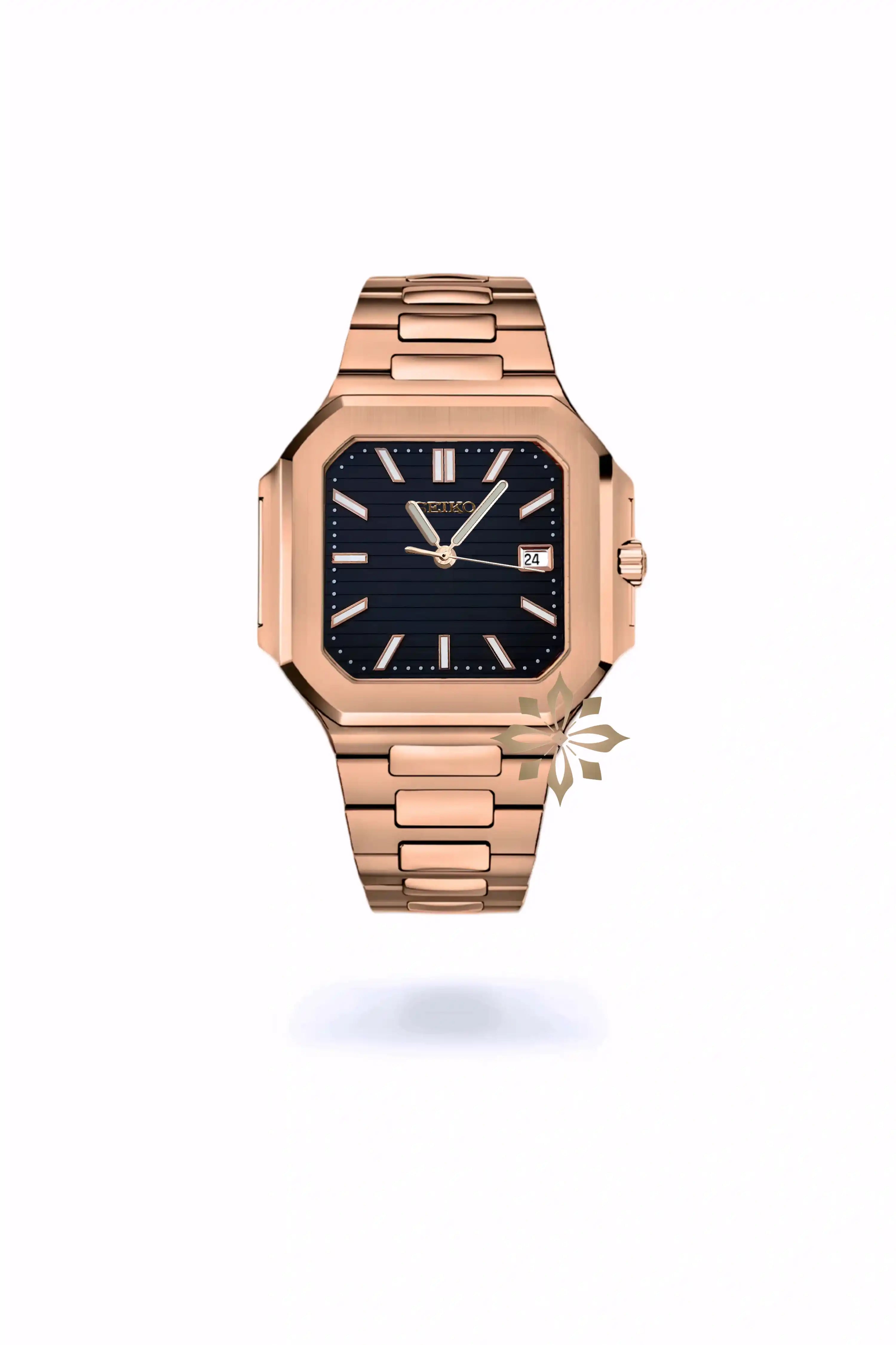 Seikocubitus mod watch rose gold black