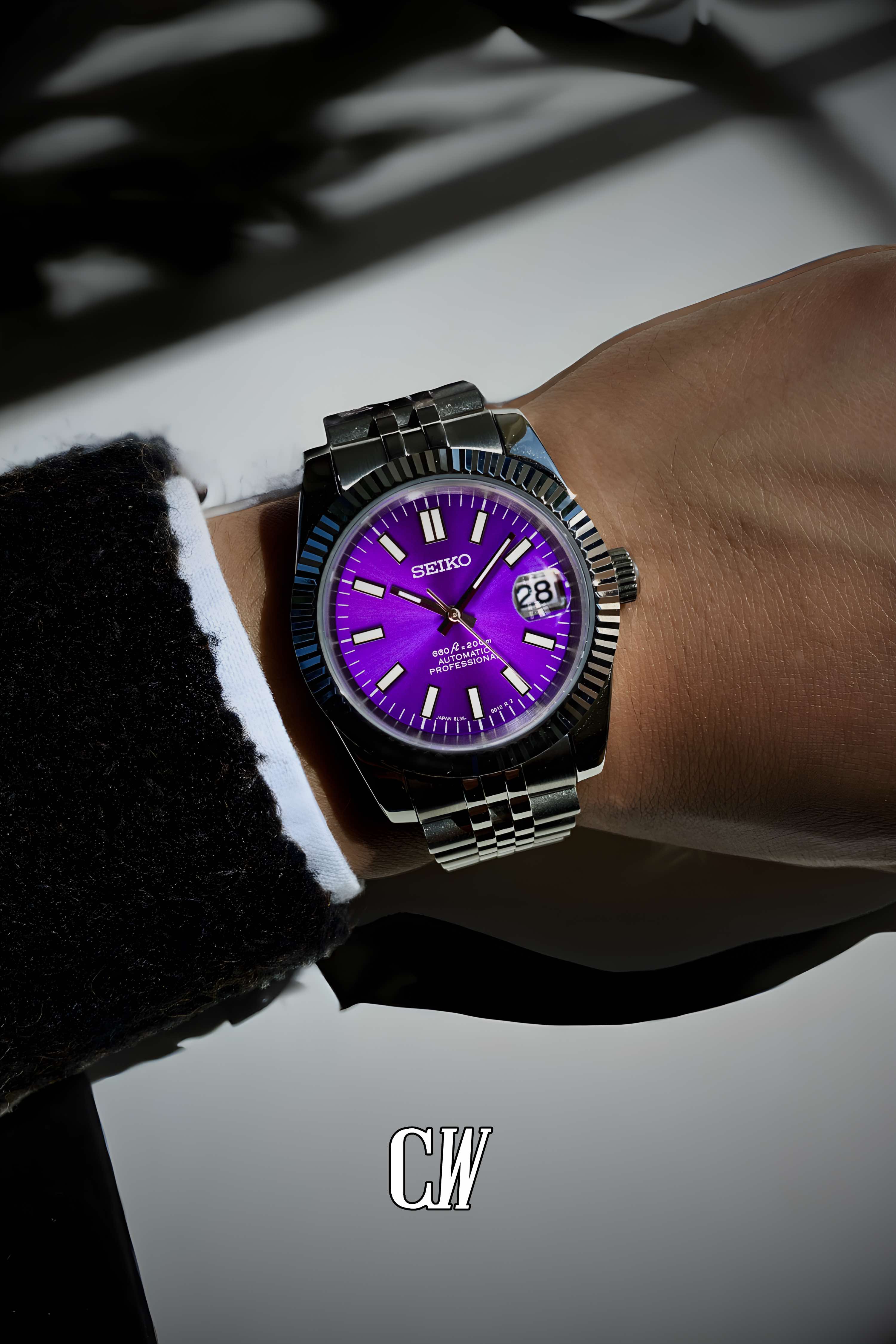 DJ mod purple automatic watch-Circa Watch Labs