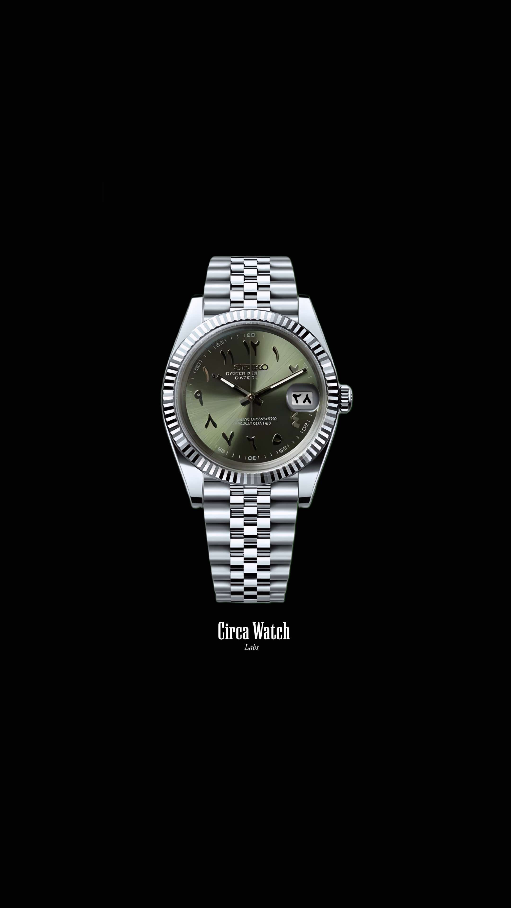 Seikojust mod watch 'arabic olive green'