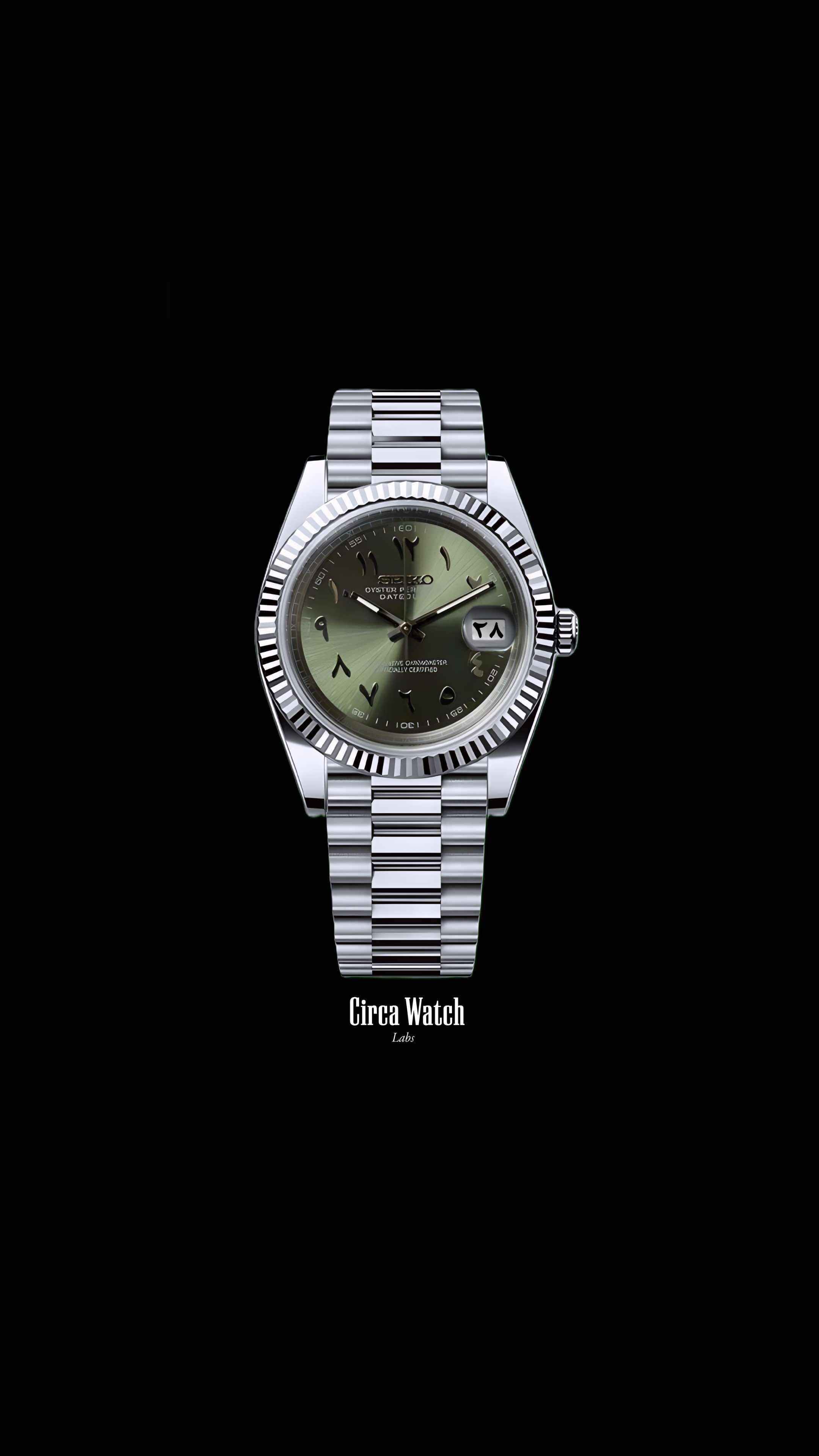 Seikojust mod watch 'arabic olive green'