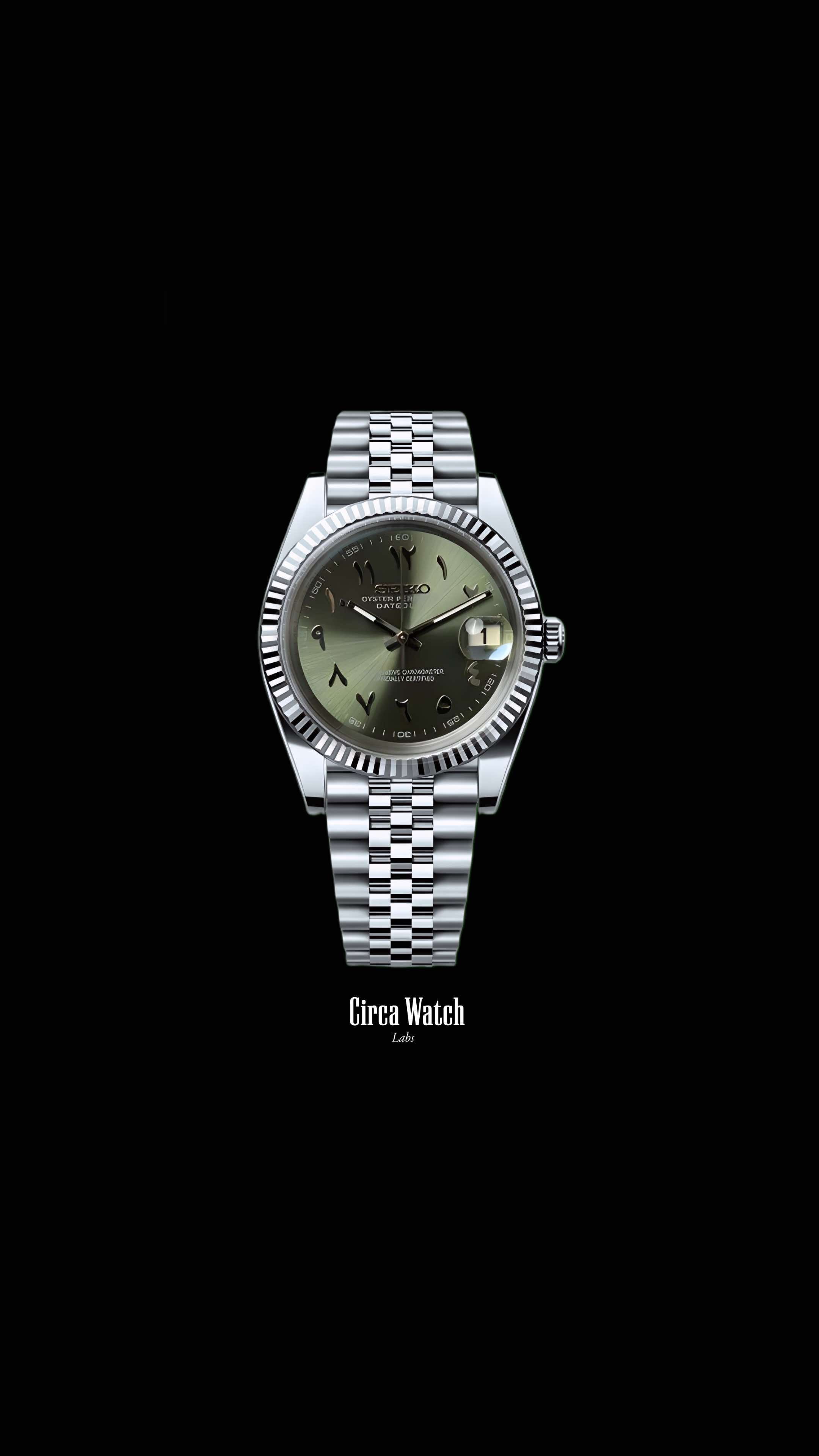 Seikojust mod watch 'arabic olive green'