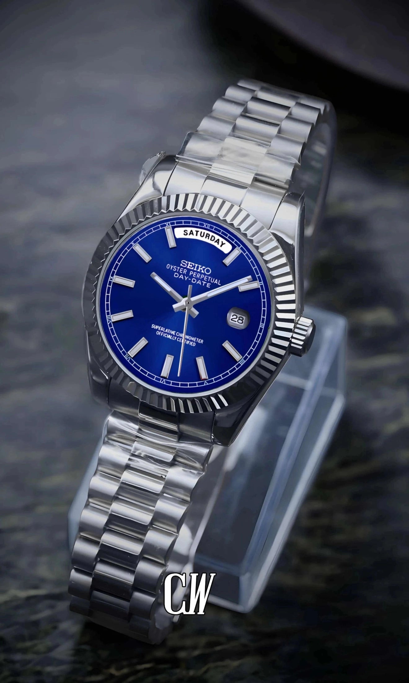 Daydate mod blue automatic watch-Circa Watch Labs