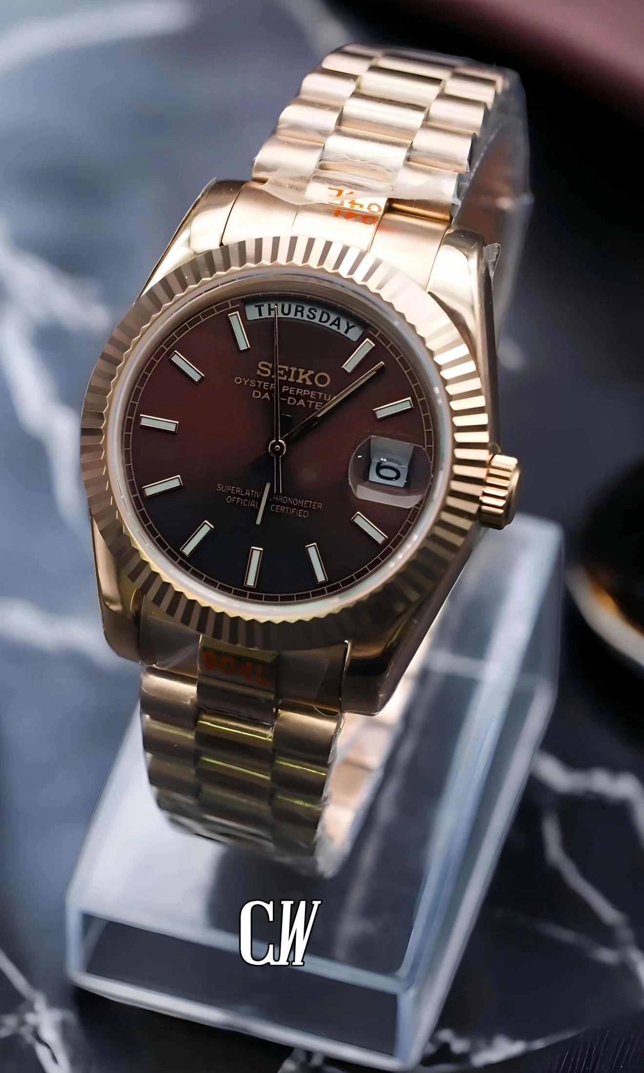 Daydate mod chocolate automatic watch-Circa Watch Labs