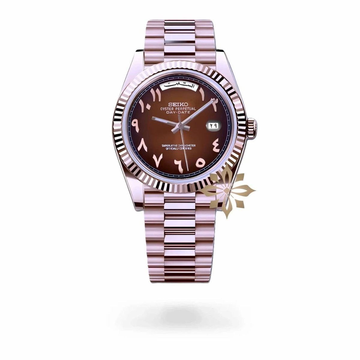 seiko mod day date chocolate