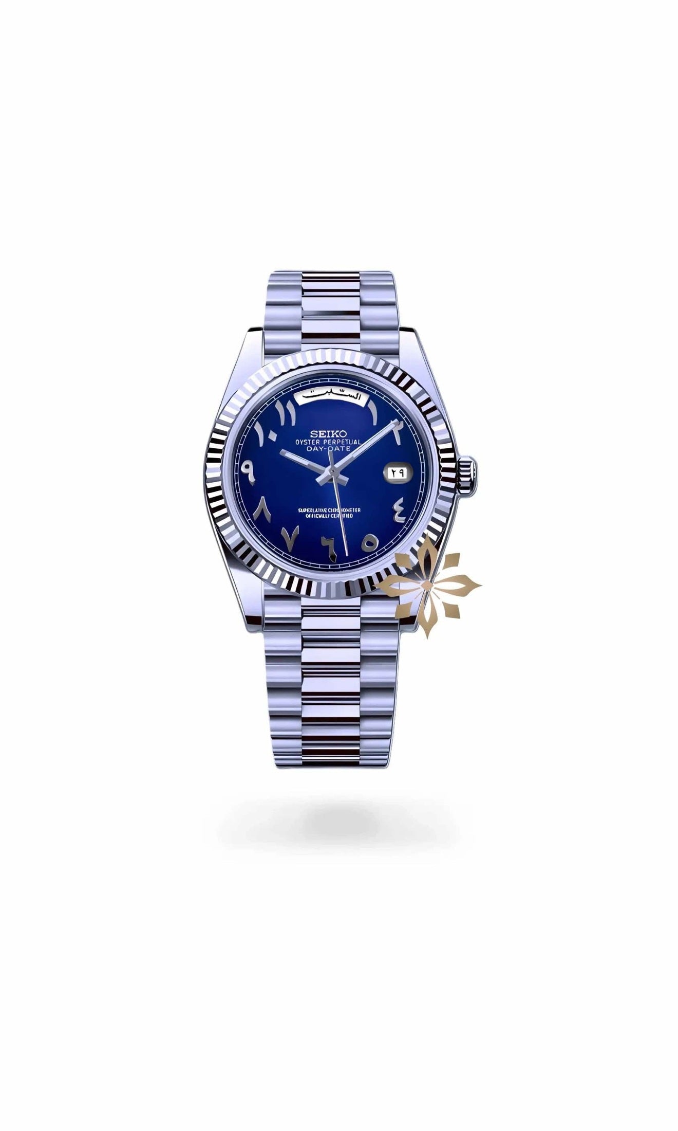 Daydate mod dark blue arabic automatic watch-Circa Watch Labs