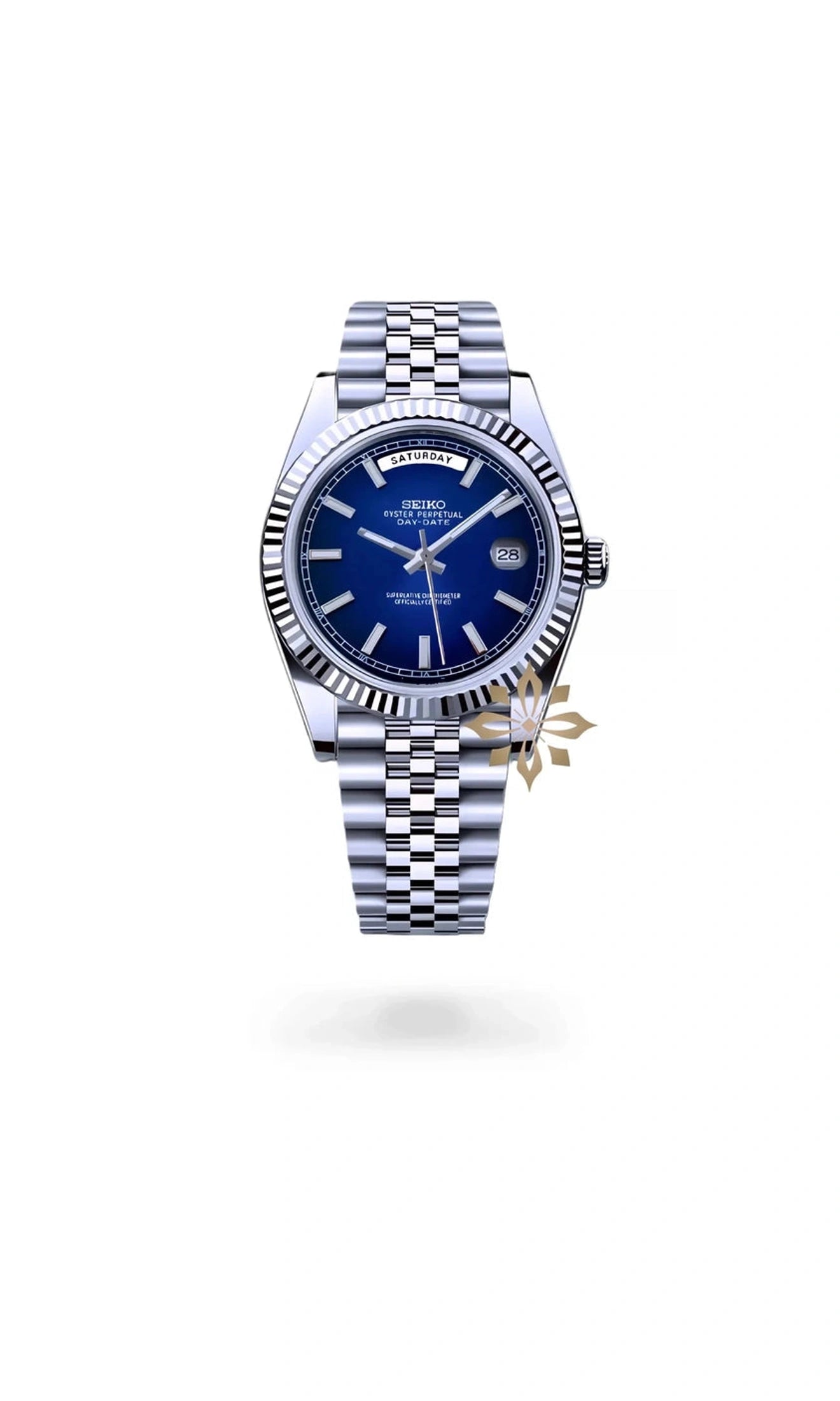 Daydate mod dark blue automatic watch-Circa Watch Labs