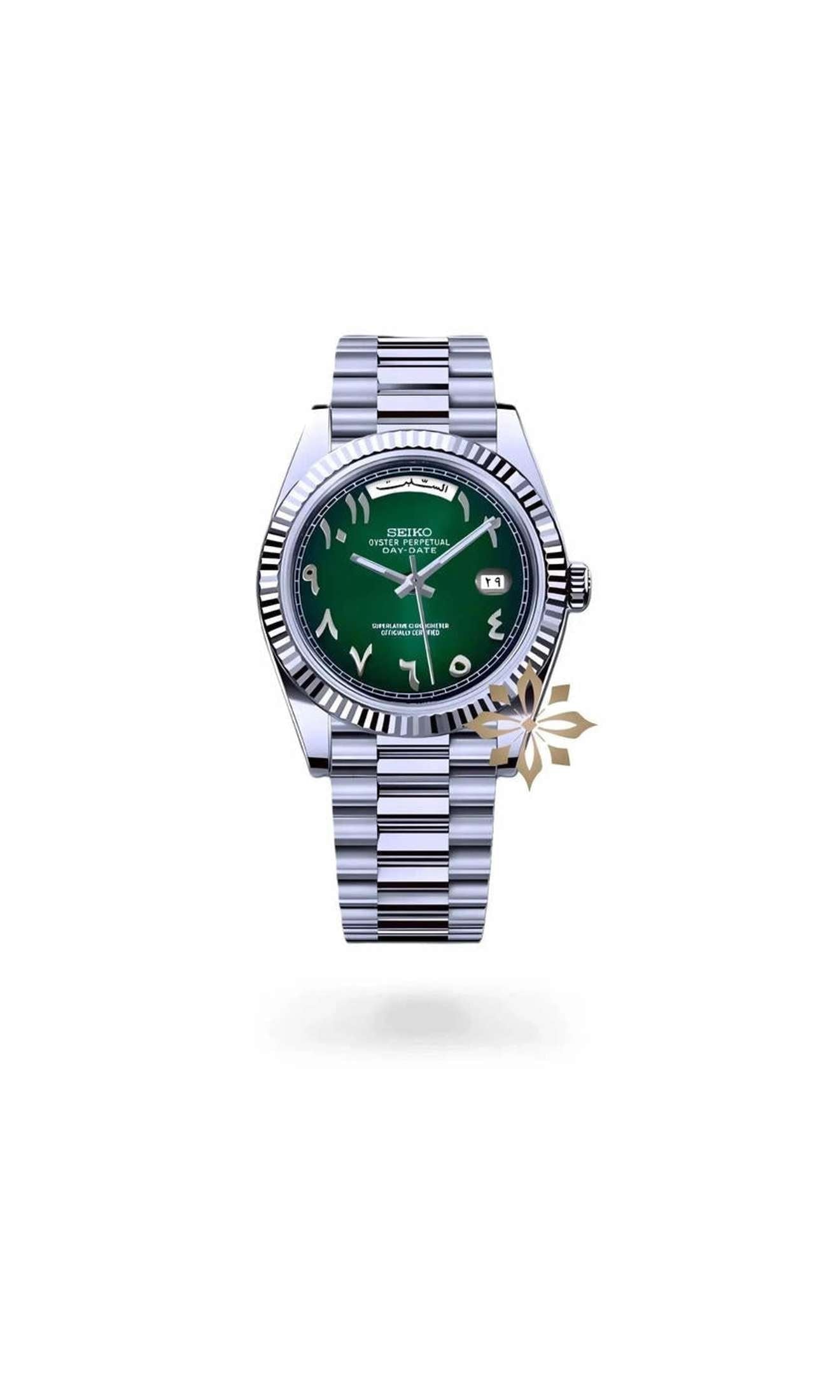 Daydate mod dark green arabic automatic watch-Circa Watch Labs