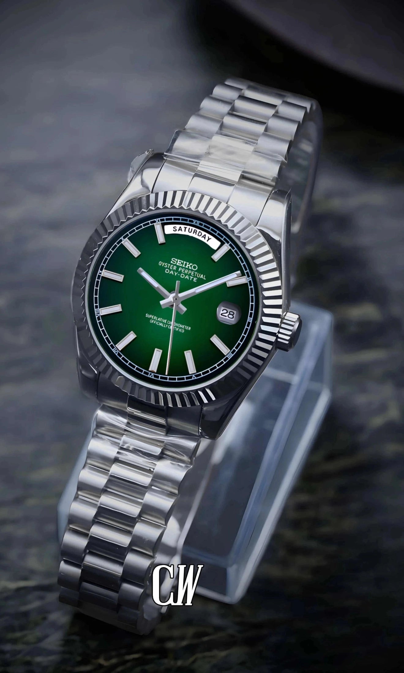 Daydate mod dark green automatic watch-Circa Watch Labs