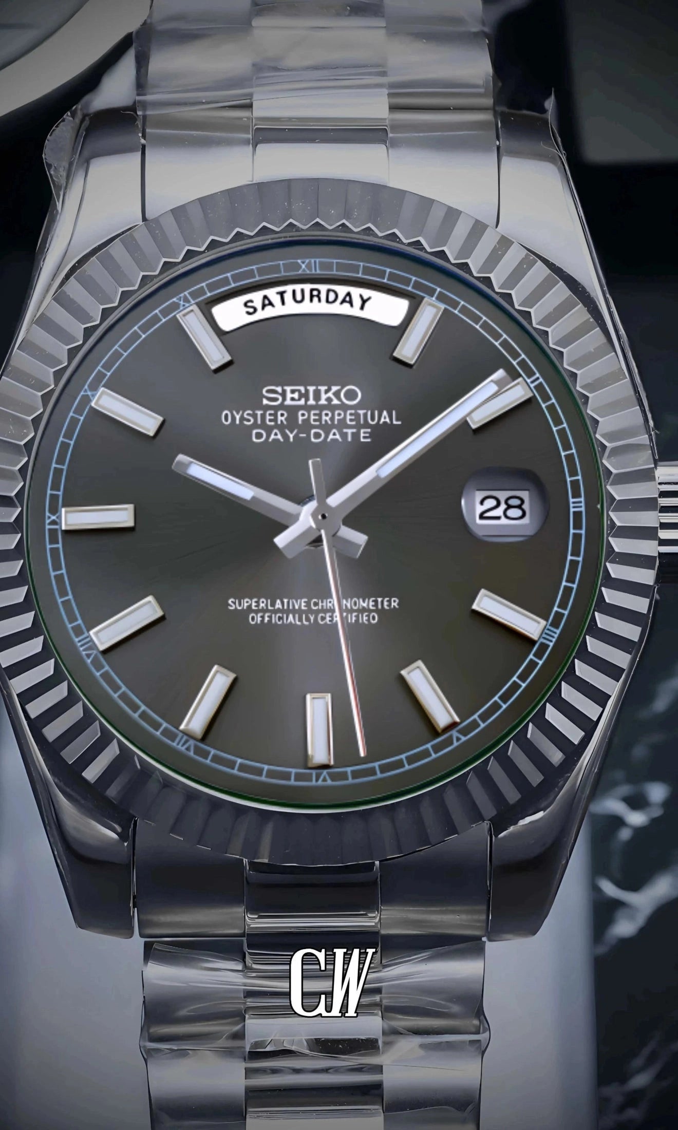 Daydate mod grey automatic watch-Circa Watch Labs