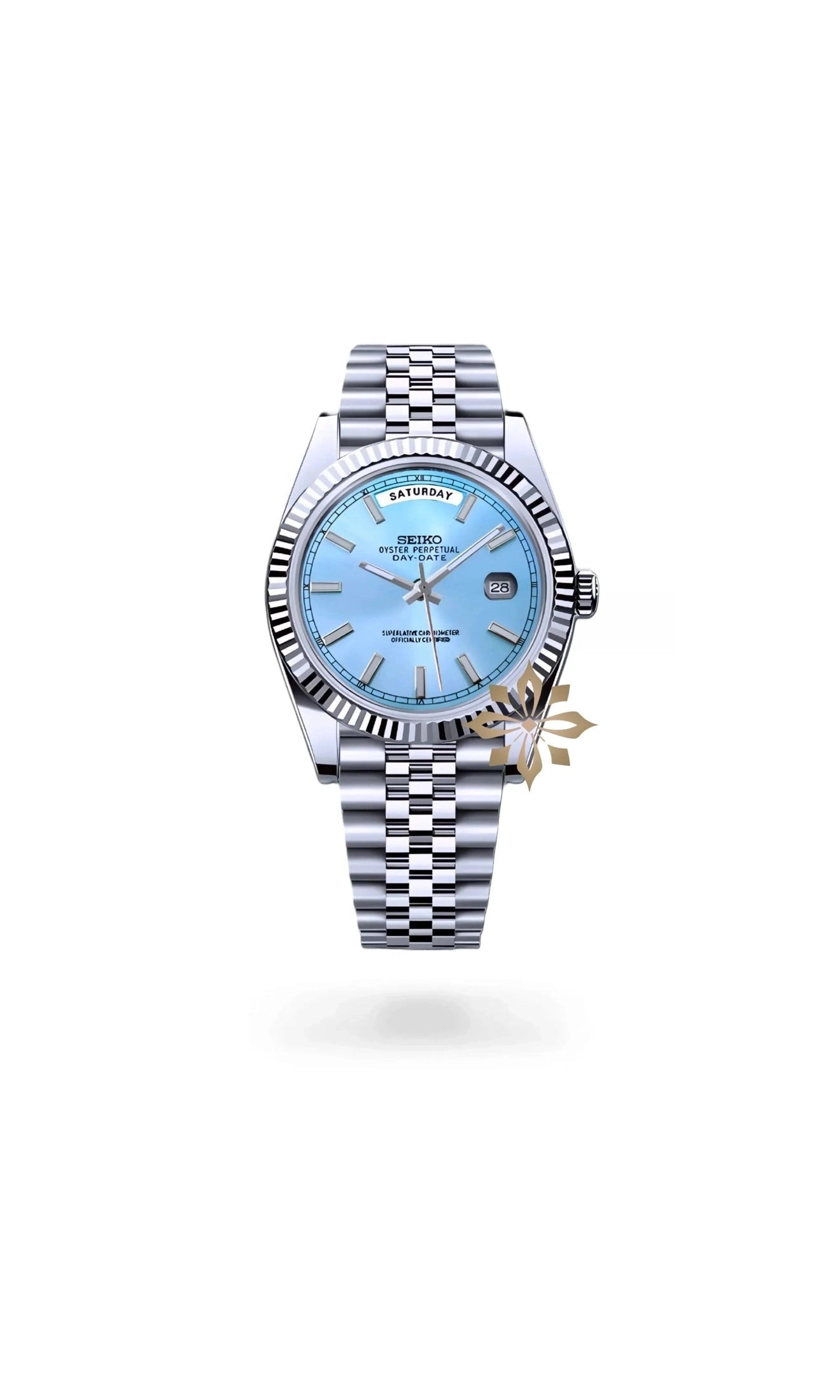 Daydate mod ice blue automatic watch-Circa Watch Labs