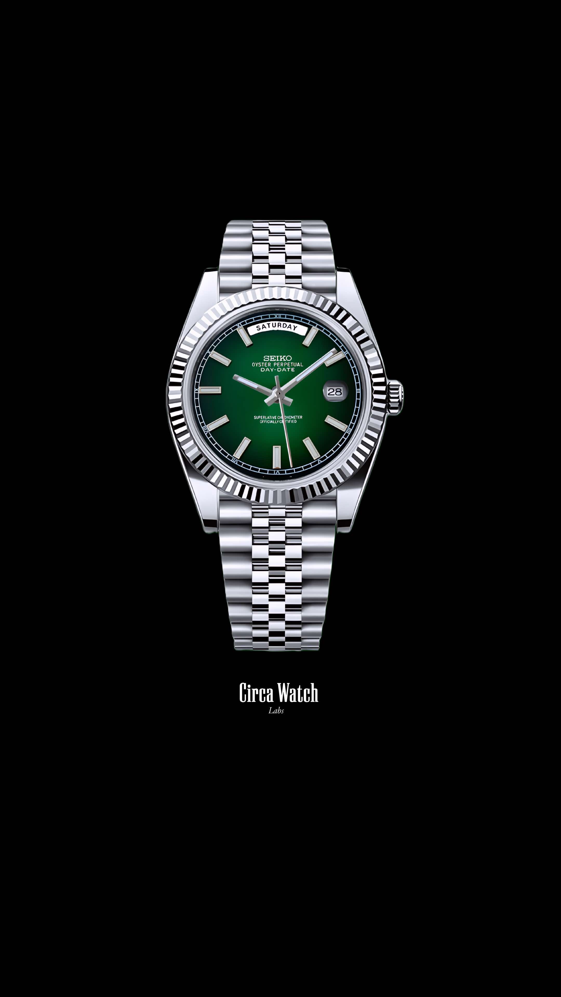 Seikojust mod daydate dark green automatic watch