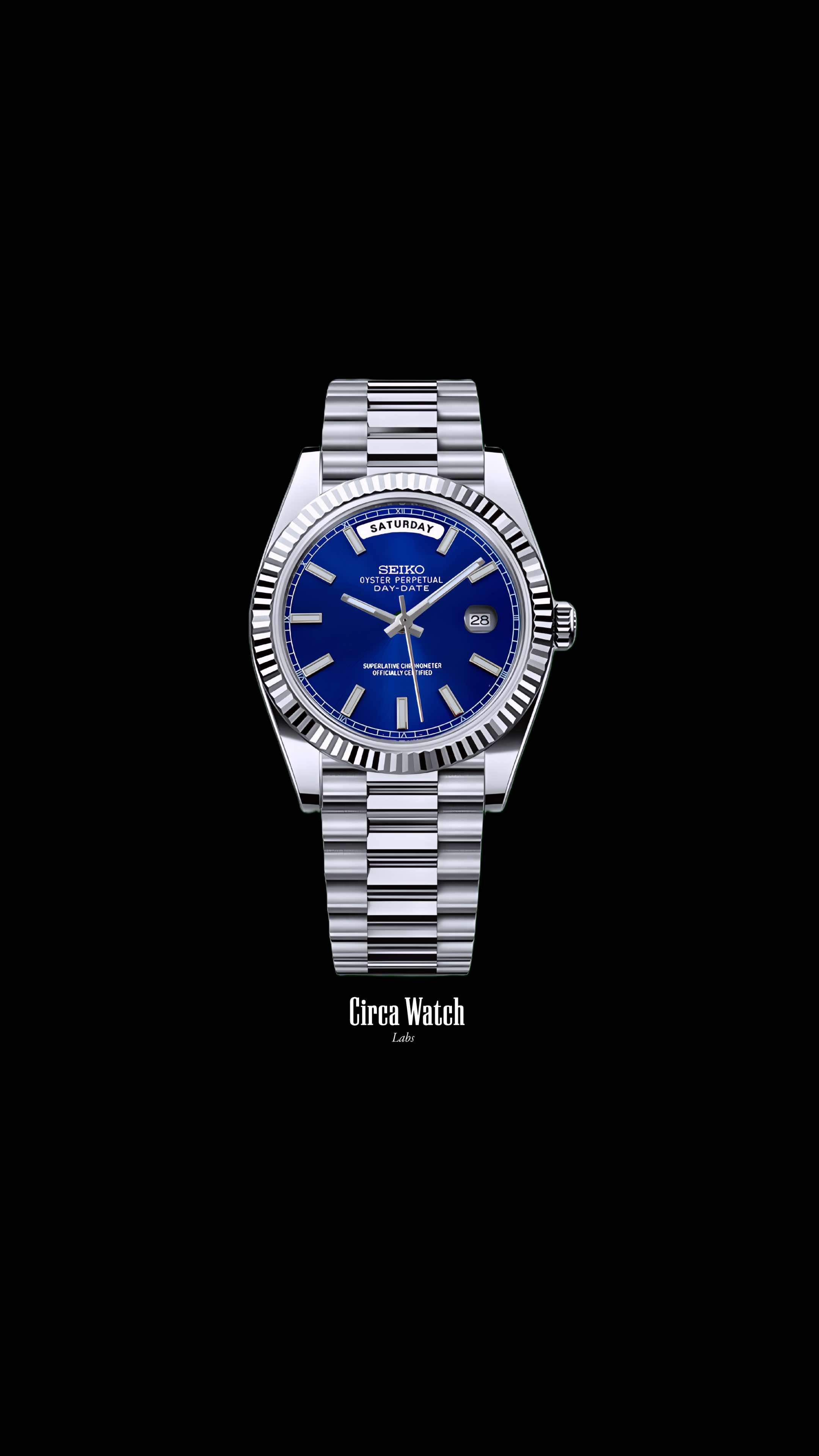 Seikojust mod daydate blue automatic watch