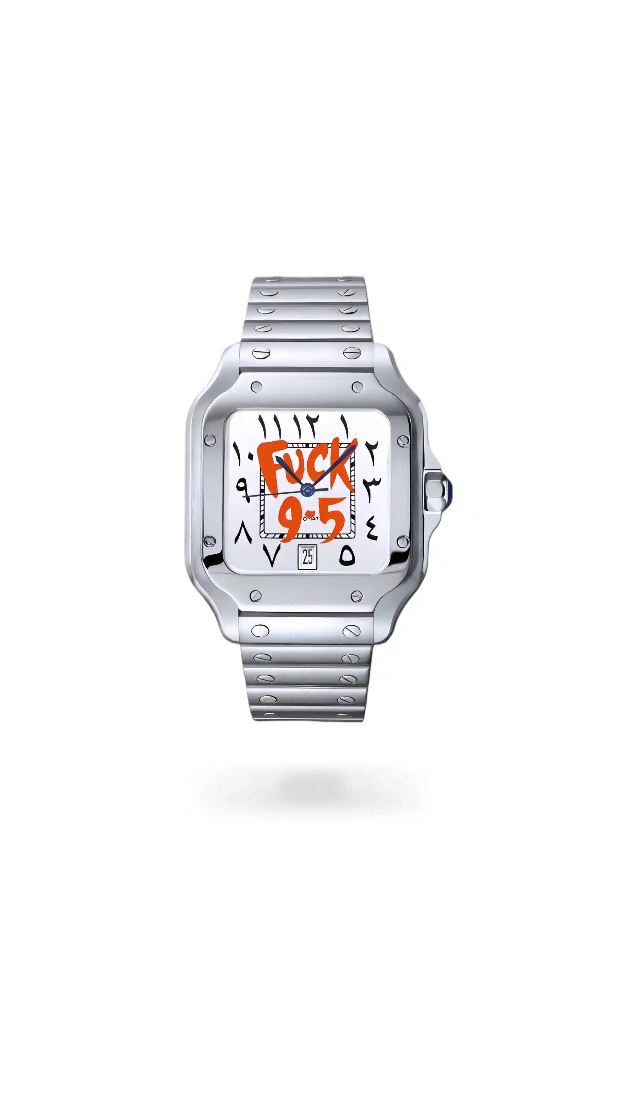 Santeiko Mod Santos style watch 'f*ck 9-5' arabic edition