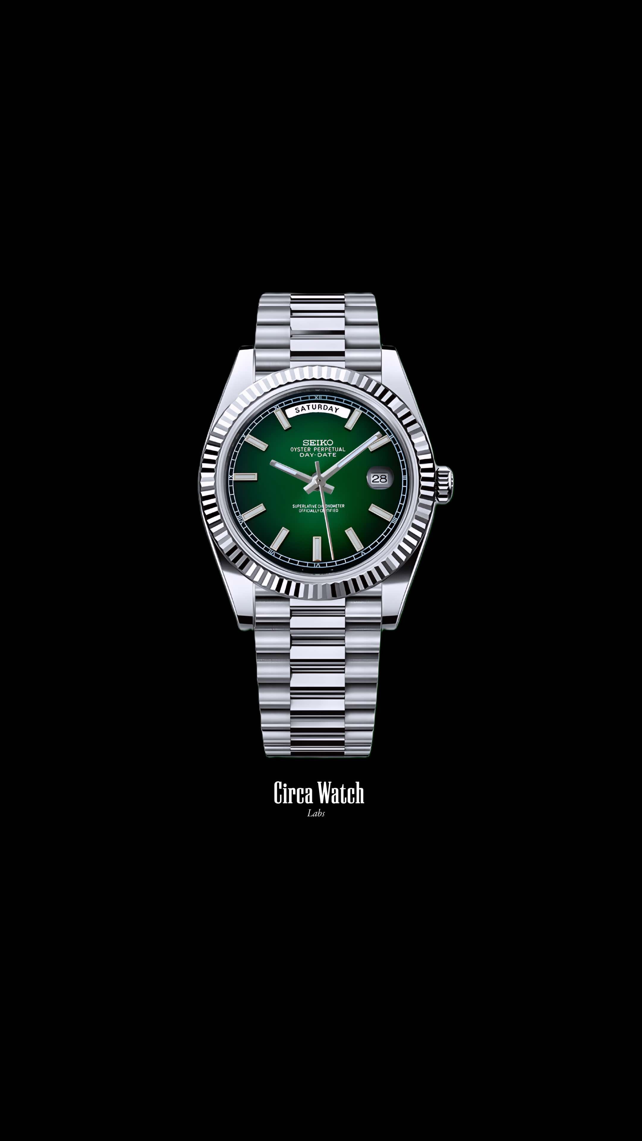 Seikojust mod daydate dark green automatic watch