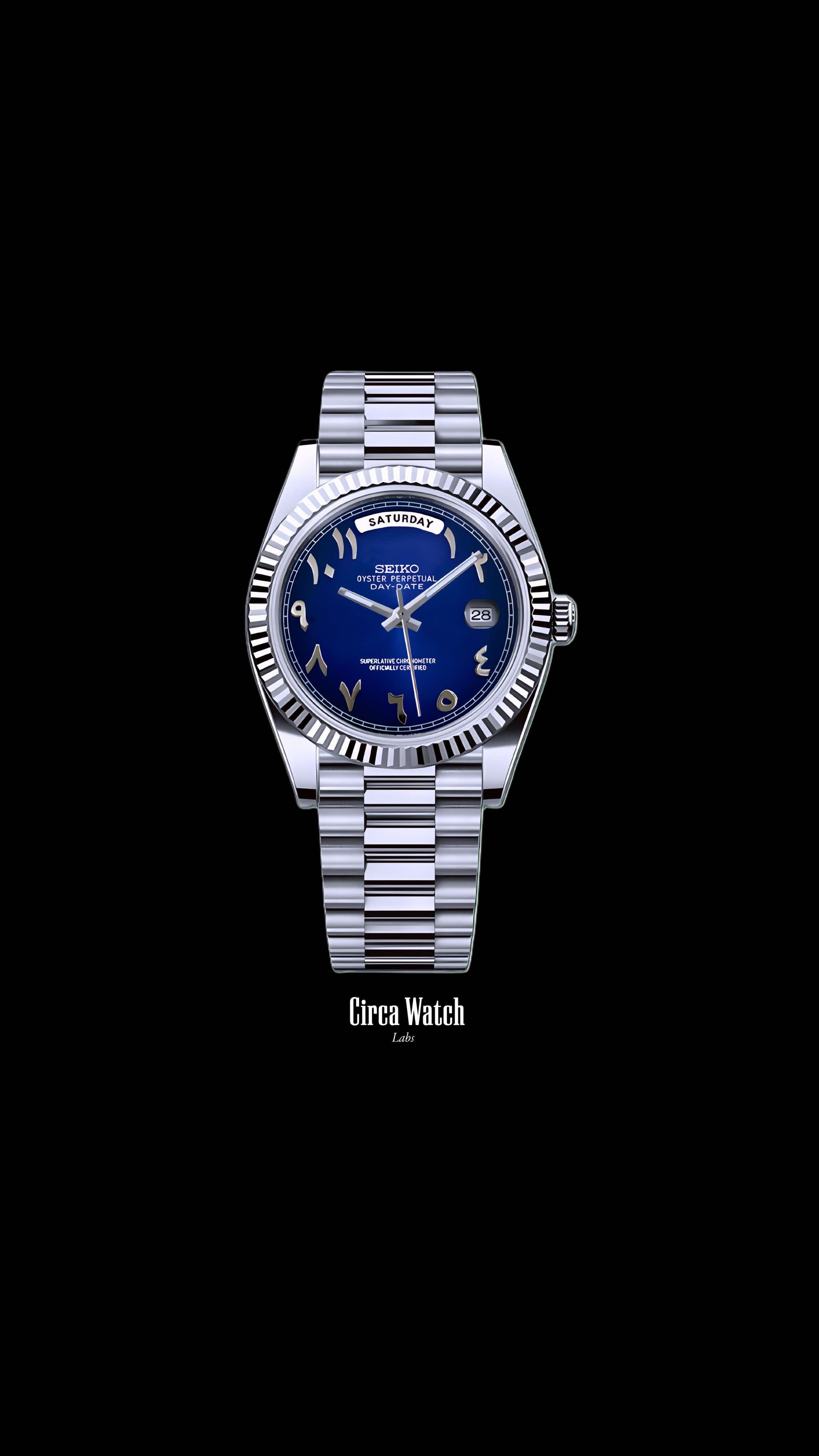 Seikojust mod daydate dark blue arabic automatic watch