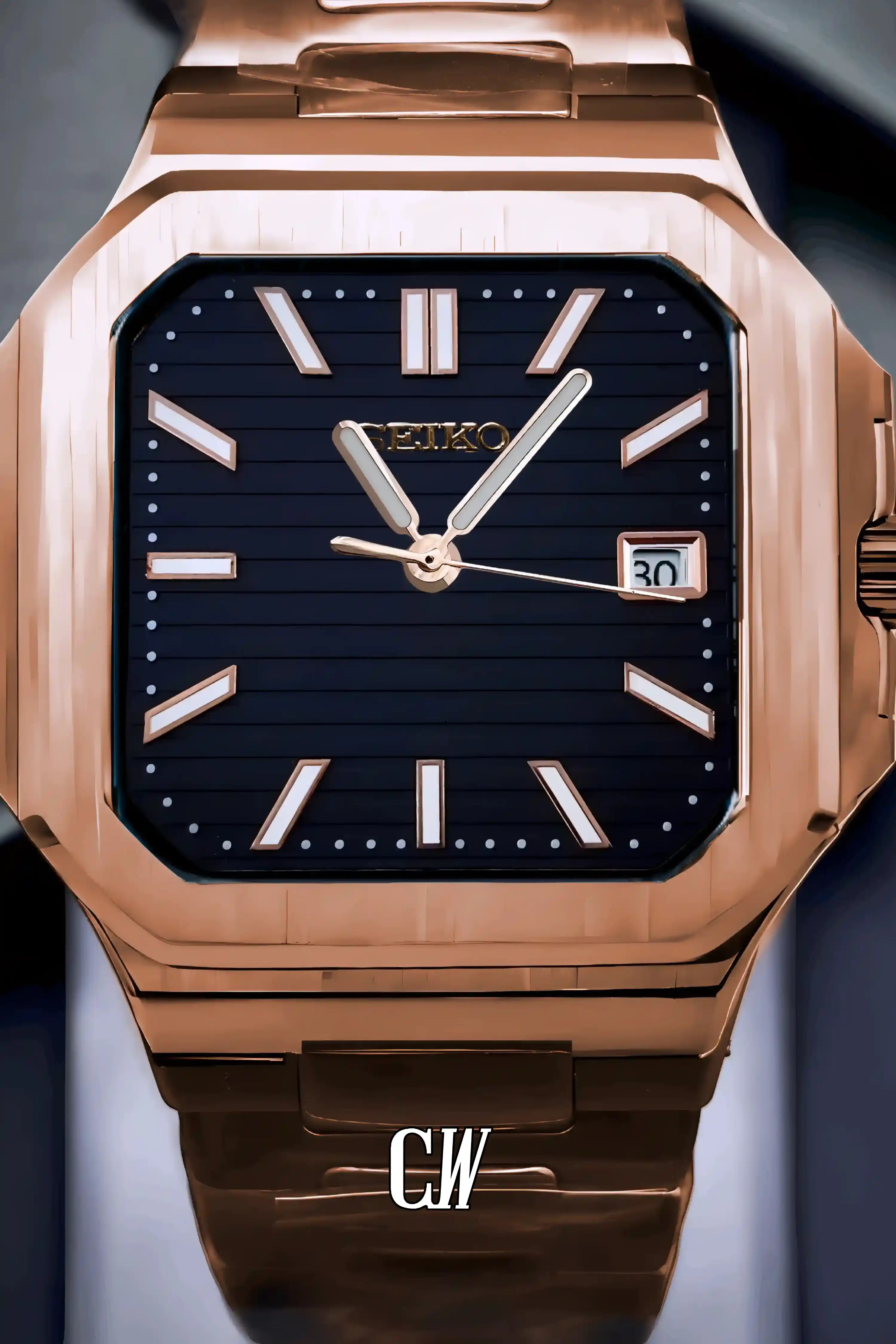 Seikocubitus mod watch rose gold black